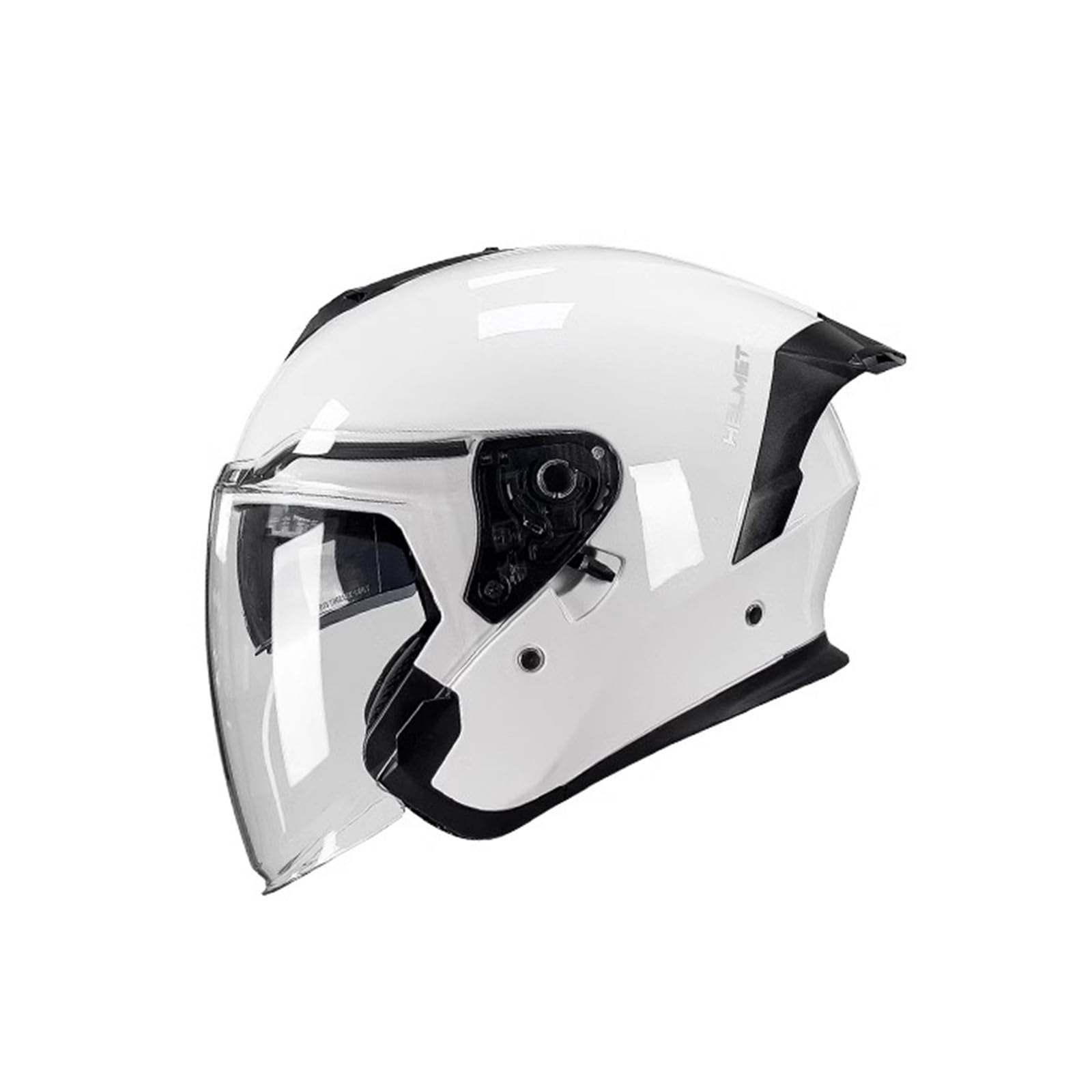 Offener Motorrad-Jethelm, 3/4-Halbhelm mit offenem Gesicht und Doppelvisier für Cruiser-Scooter, Erwachsene, Männer und Frauen, ECE-geprüft E,XXL63-64CM von QJWMatic