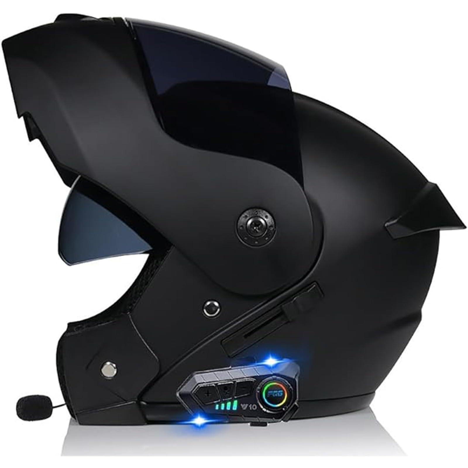 QJWMatic Adults Klapphelm Mit Bluetooth, Motorrad Integrierter Bluetooth-Helm Mit Doppelvisier Motorradhelm Für Herren Und Damen ECE Zertifizier E,55-56CM von QJWMatic