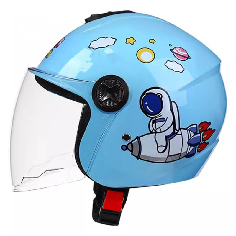 QJWMatic Kinder Motorrad Jethelm Kinder Motorrad Jethelm Elektroroller Halbhelme Mit Sonnenblende Alle Jahreszeiten B,50-56CM von QJWMatic