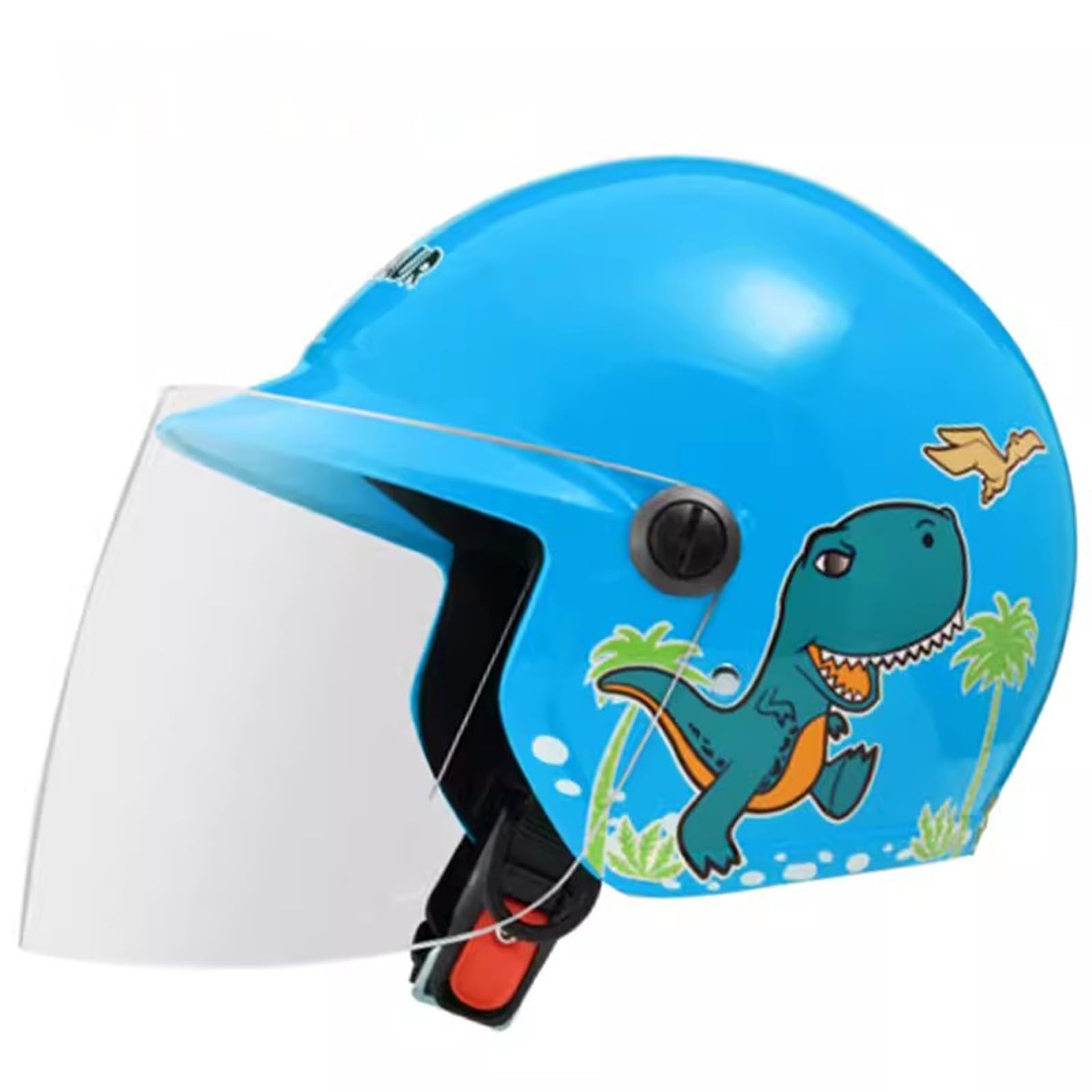 QJWMatic Leichter süßer Motorradhelm für Kinder und Jugendliche, Street Electric, offener Retro-Halbhelm für Jungen und Mädchen Vintage Cruiser Moped ATV Helm mit Sonnenblende C,48-53CM von QJWMatic