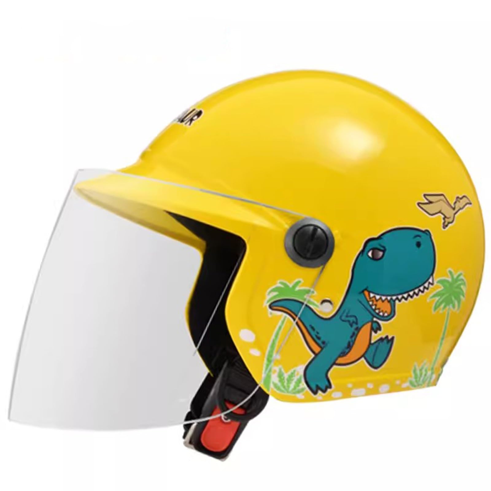 QJWMatic Leichter süßer Motorradhelm für Kinder und Jugendliche, Street Electric, offener Retro-Halbhelm für Jungen und Mädchen Vintage Cruiser Moped ATV Helm mit Sonnenblende H,48-53CM von QJWMatic