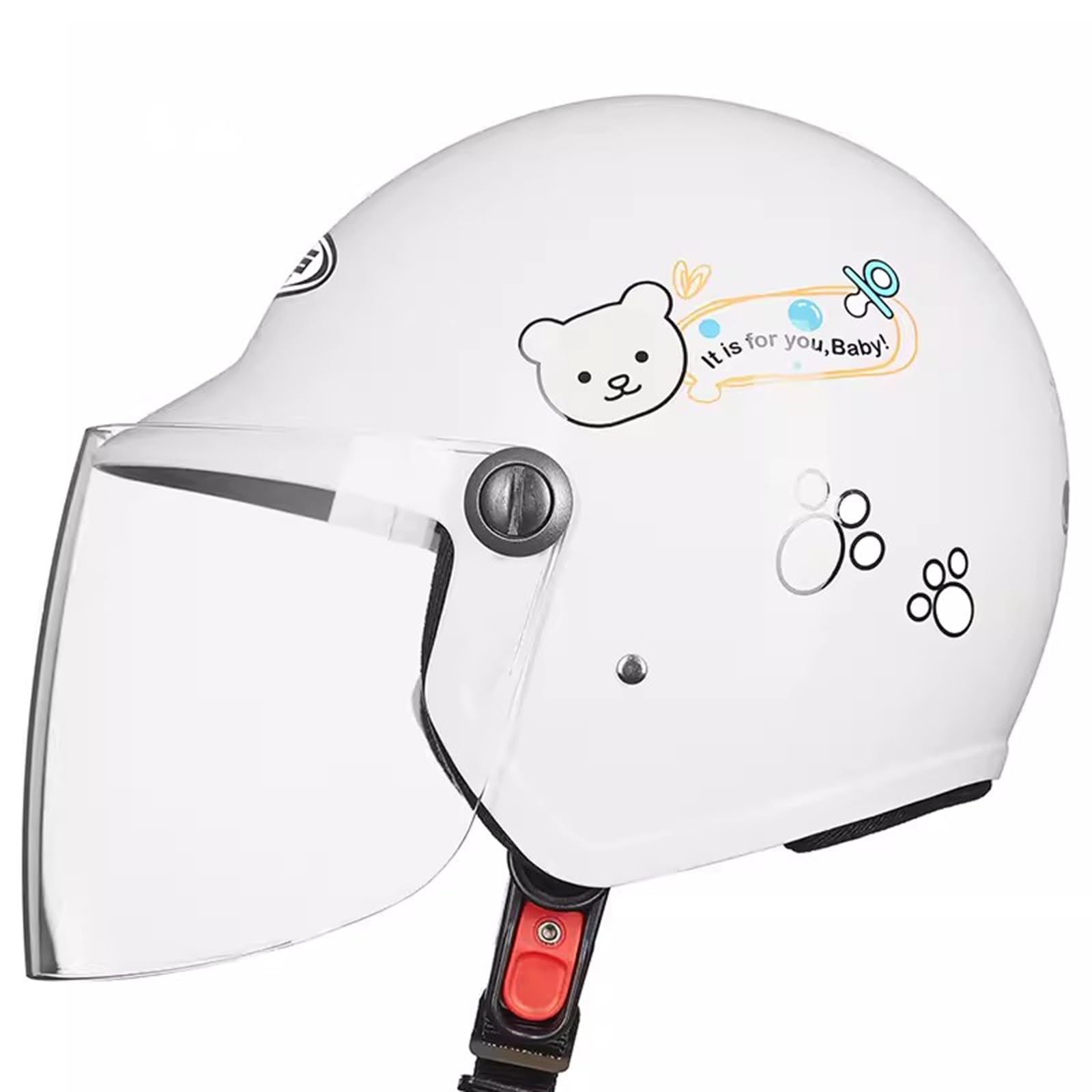 QJWMatic Leichter süßer Motorradhelm für Kinder und Jugendliche, Street Electric, offener Retro-Halbhelm für Jungen und Mädchen Vintage Cruiser Moped ATV Helm mit Sonnenblende I,48-53CM von QJWMatic