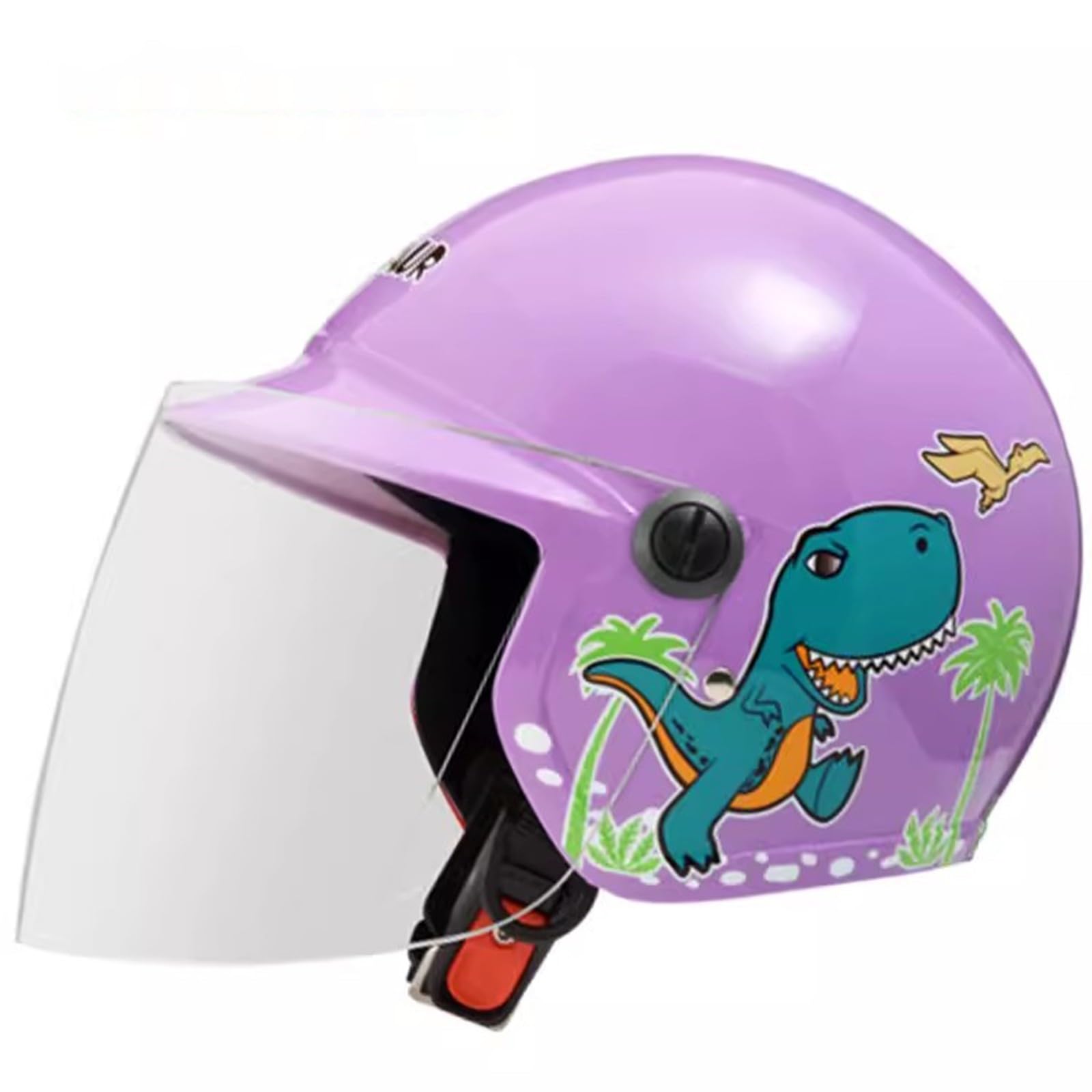 QJWMatic Leichter süßer Motorradhelm für Kinder und Jugendliche, Street Electric, offener Retro-Halbhelm für Jungen und Mädchen Vintage Cruiser Moped ATV Helm mit Sonnenblende L,48-53CM von QJWMatic