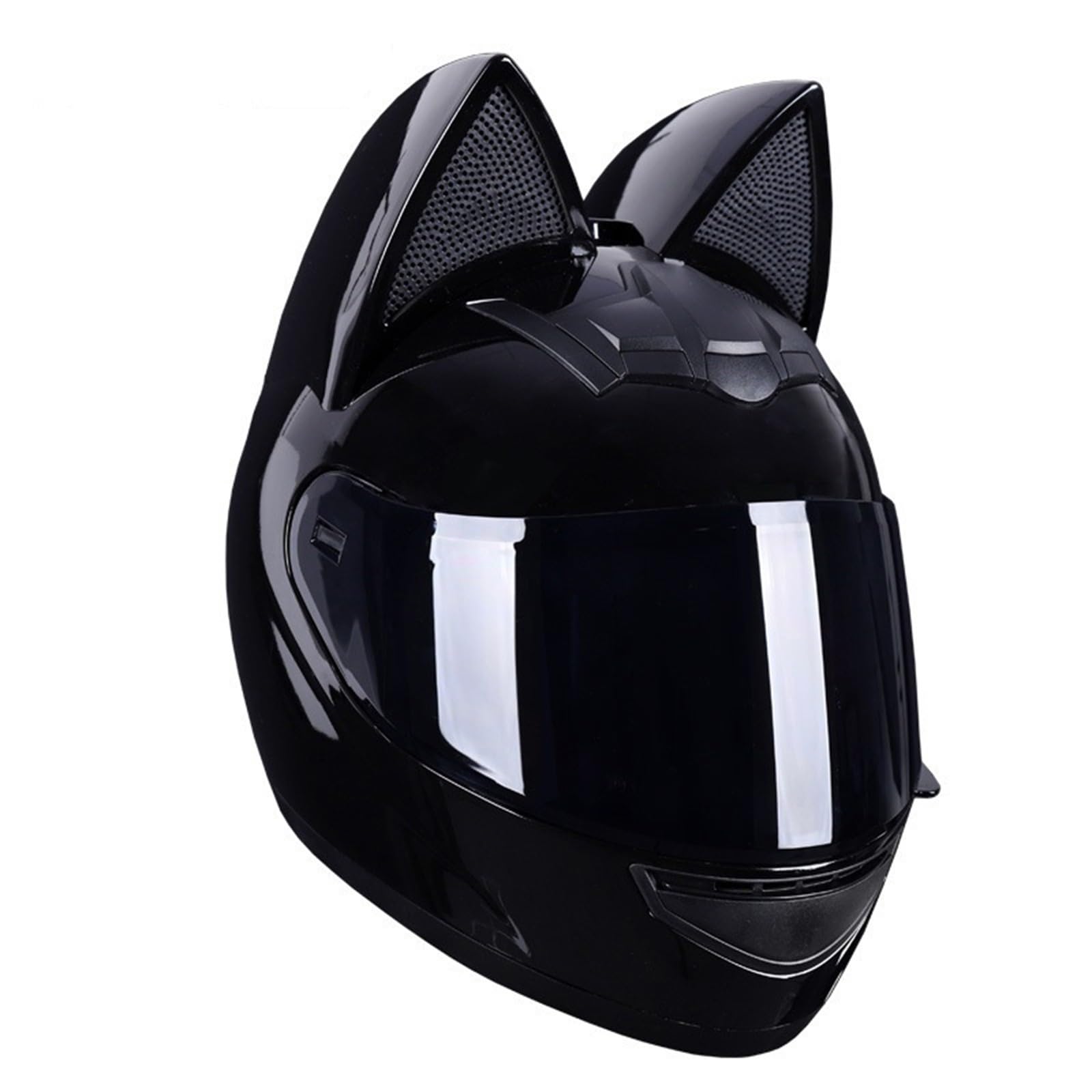 QJWMatic Motorradhelm mit Katzenohren, Integralhelme mit Visier, Motorcross-Helme, ECE-Zulassung, für Erwachsene, Männer und Frauen, Vier Jahreszeiten D,L57-59CM von QJWMatic