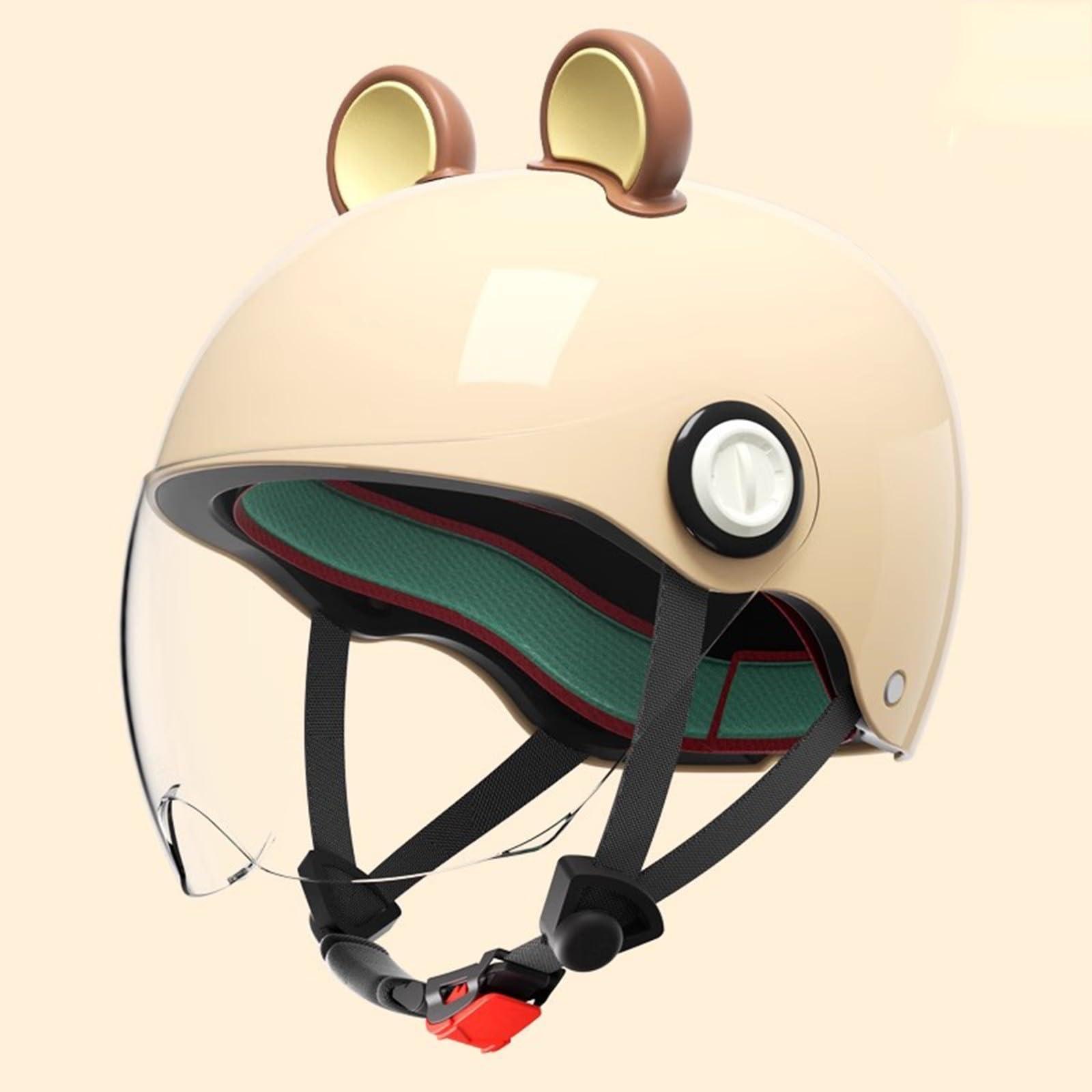 QJWMatic Motorradhelme für Kinder, Jugendliche, offener Helm, Halbhelm, für Jungen und Mädchen, Elektromoped ATV-Helm mit Sonnenblende ECE-geprüft A,48-55CM von QJWMatic