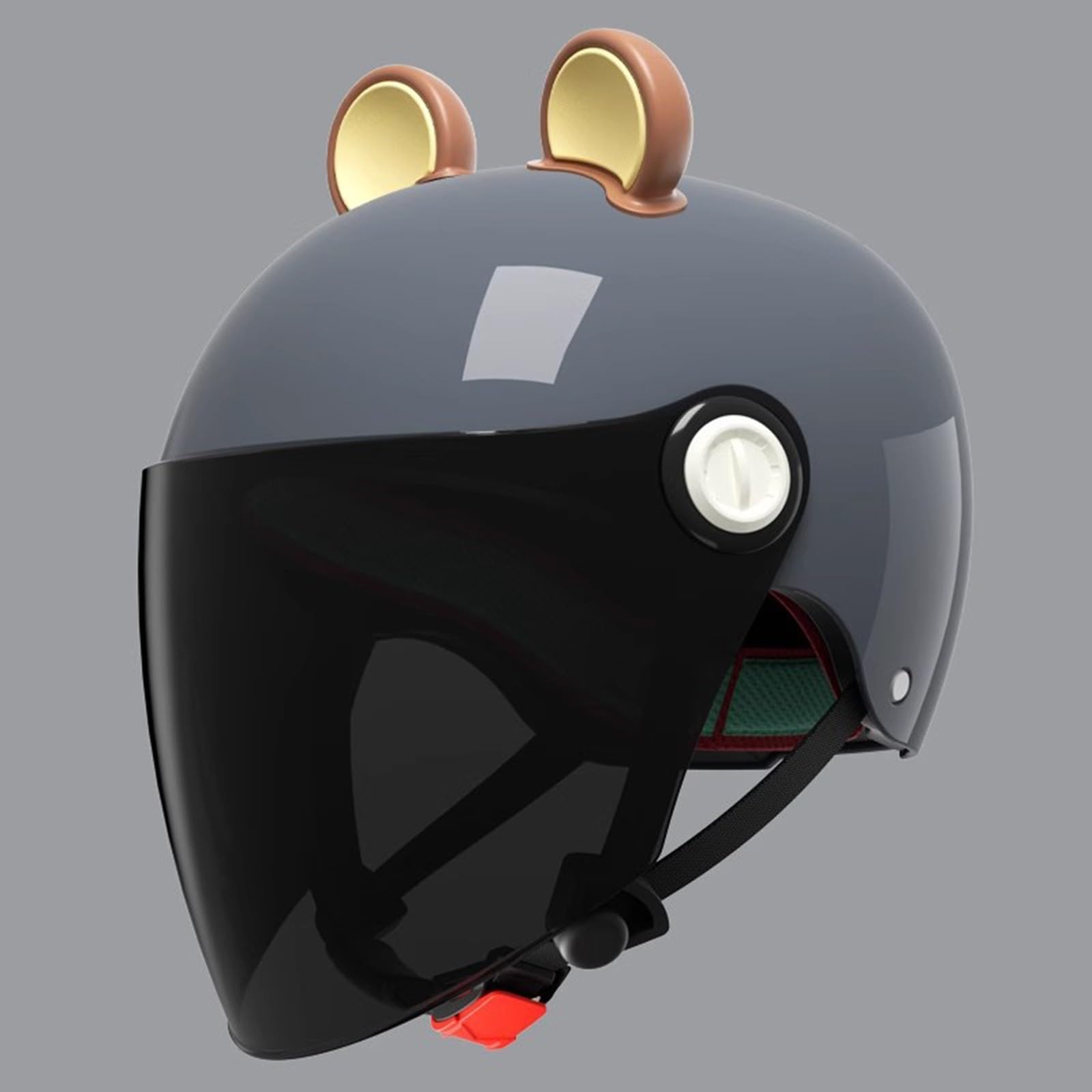 QJWMatic Motorradhelme für Kinder, Jugendliche, offener Helm, Halbhelm, für Jungen und Mädchen, Elektromoped ATV-Helm mit Sonnenblende ECE-geprüft C,48-55CM von QJWMatic