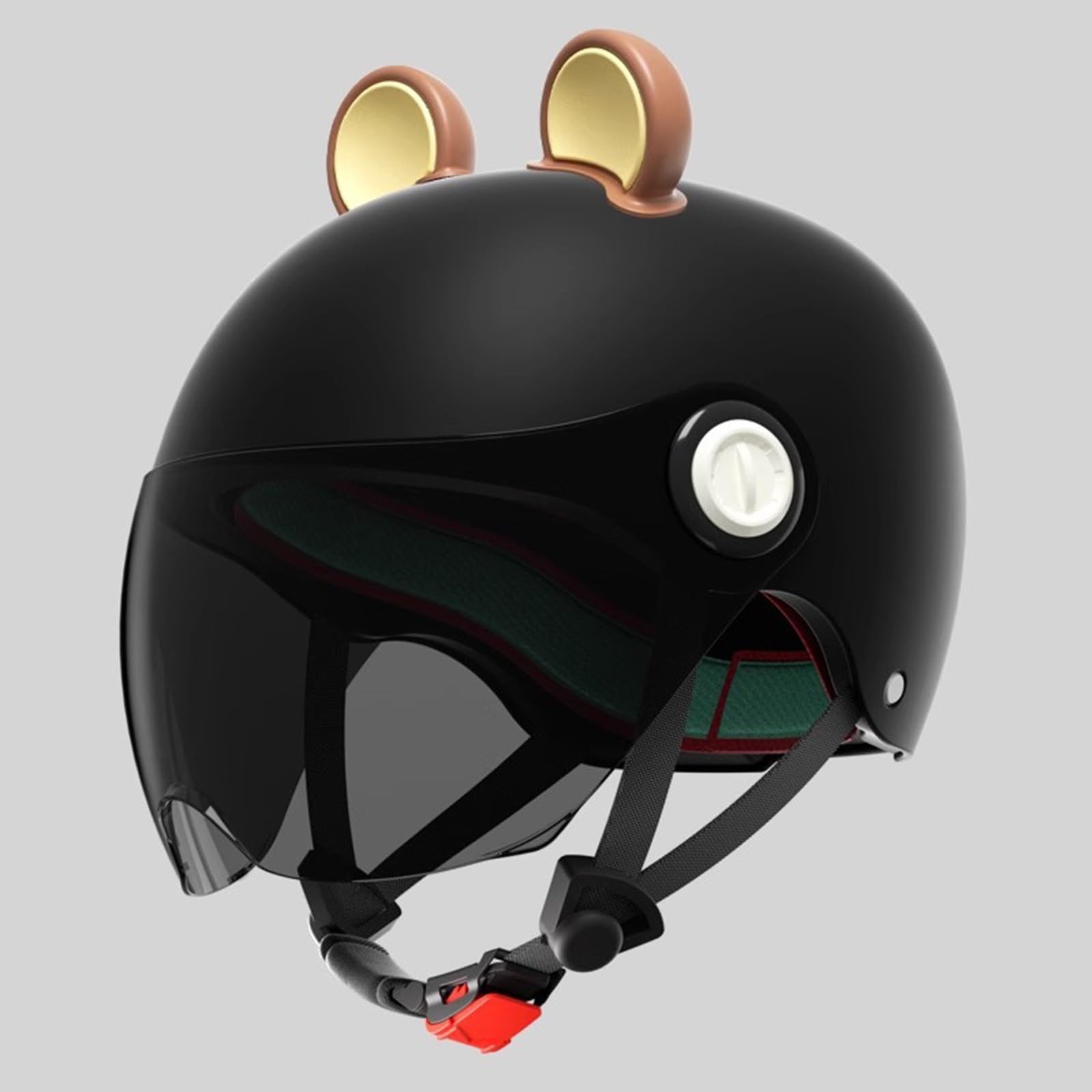 QJWMatic Motorradhelme für Kinder, Jugendliche, offener Helm, Halbhelm, für Jungen und Mädchen, Elektromoped ATV-Helm mit Sonnenblende ECE-geprüft E,48-55CM von QJWMatic