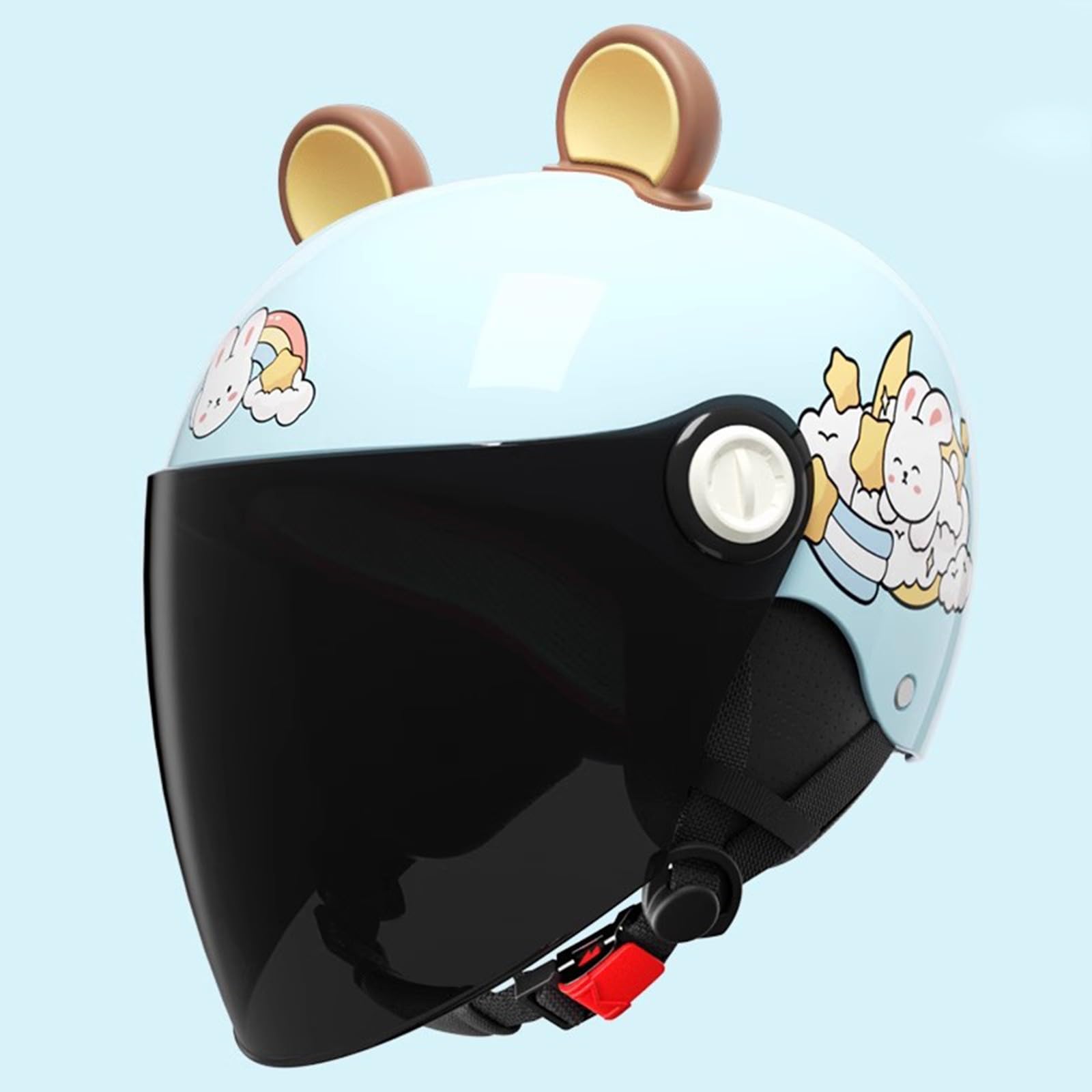 QJWMatic Niedliche Vier-Jahreszeiten-Helme für Kinder, Motorrad-Halbhelm für Jungen und Mädchen, offener Helm, Leichter Moped-Elektroroller-Helm B,45-55CM von QJWMatic