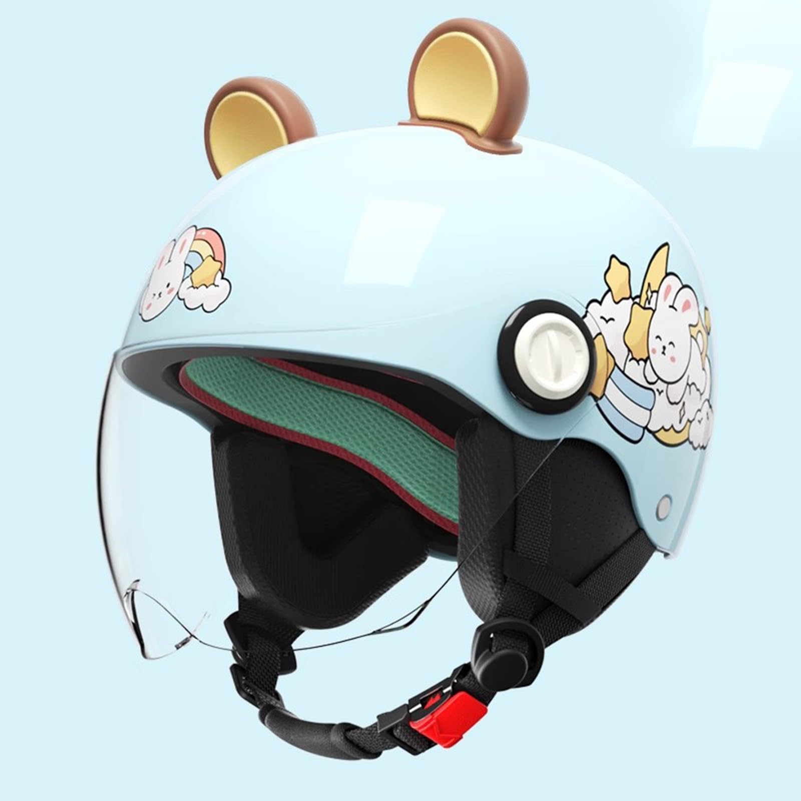 QJWMatic Niedliche Vier-Jahreszeiten-Helme für Kinder, Motorrad-Halbhelm für Jungen und Mädchen, offener Helm, Leichter Moped-Elektroroller-Helm E,45-55CM von QJWMatic