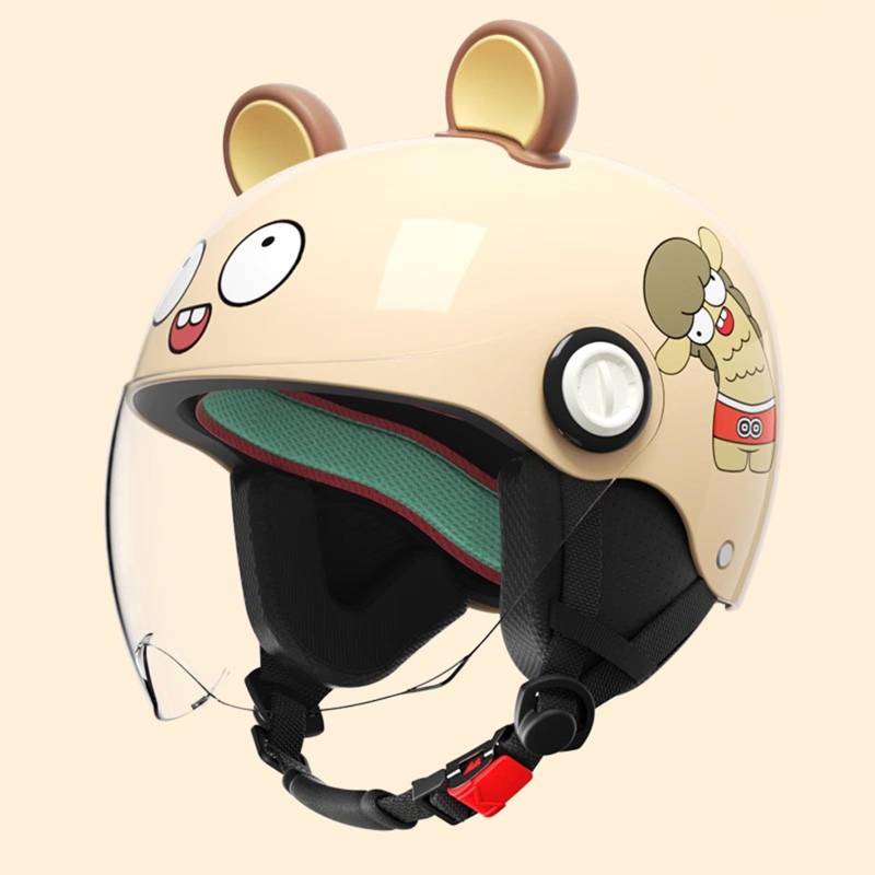 QJWMatic Niedliche Vier-Jahreszeiten-Helme für Kinder, Motorrad-Halbhelm für Jungen und Mädchen, offener Helm, Leichter Moped-Elektroroller-Helm G,45-55CM von QJWMatic