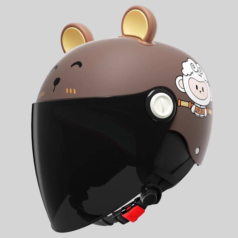 QJWMatic Niedliche Vier-Jahreszeiten-Helme für Kinder, Motorrad-Halbhelm für Jungen und Mädchen, offener Helm, Leichter Moped-Elektroroller-Helm H,45-55CM von QJWMatic