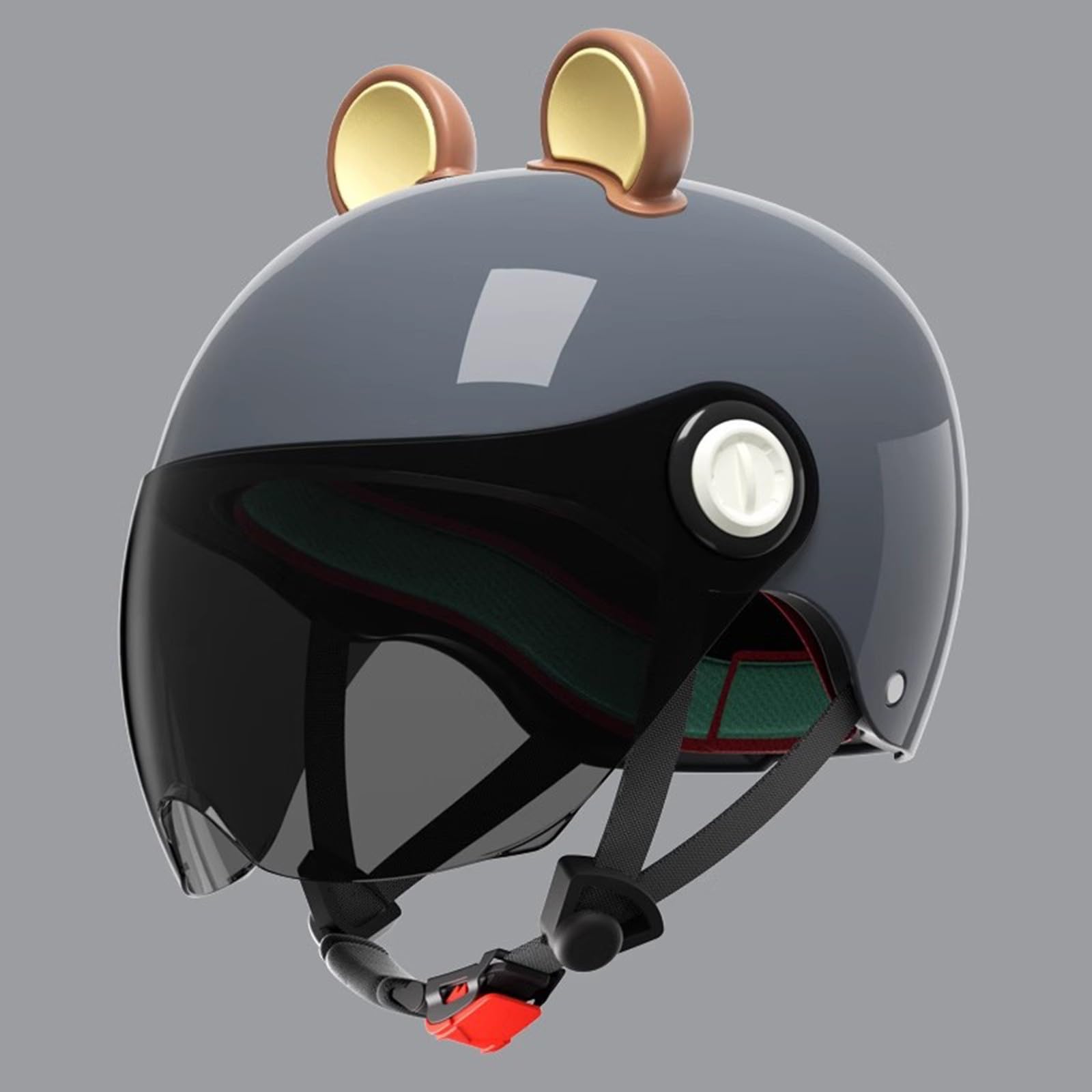 QJWMatic Niedlicher Motorradhelm Für Kinder Mit Offenem Gesicht Und Katzenohren Retro 3/4 Modischer Halbhelm Für Kinder Moped Straßenhelm Für Mädchen Und Jungen ECE-Geprüft D,48-56CM von QJWMatic