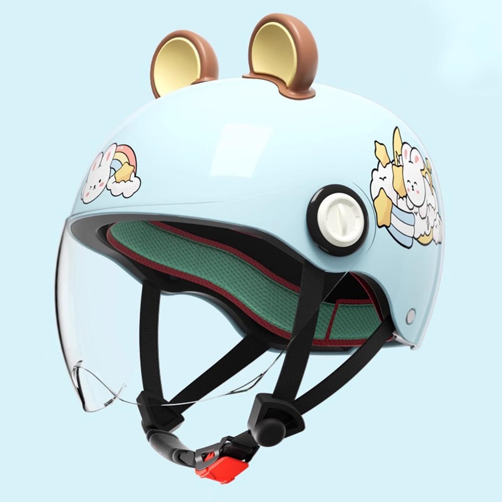 QJWMatic Retro-Motorradhelm für Jugendliche und Kinder, 3/4-Jethelm, Halbhelm für Elektroroller, Straßenhelm für Jungen und Mädchen, ATV, 3–16 Jahre alt D,48-55CM von QJWMatic