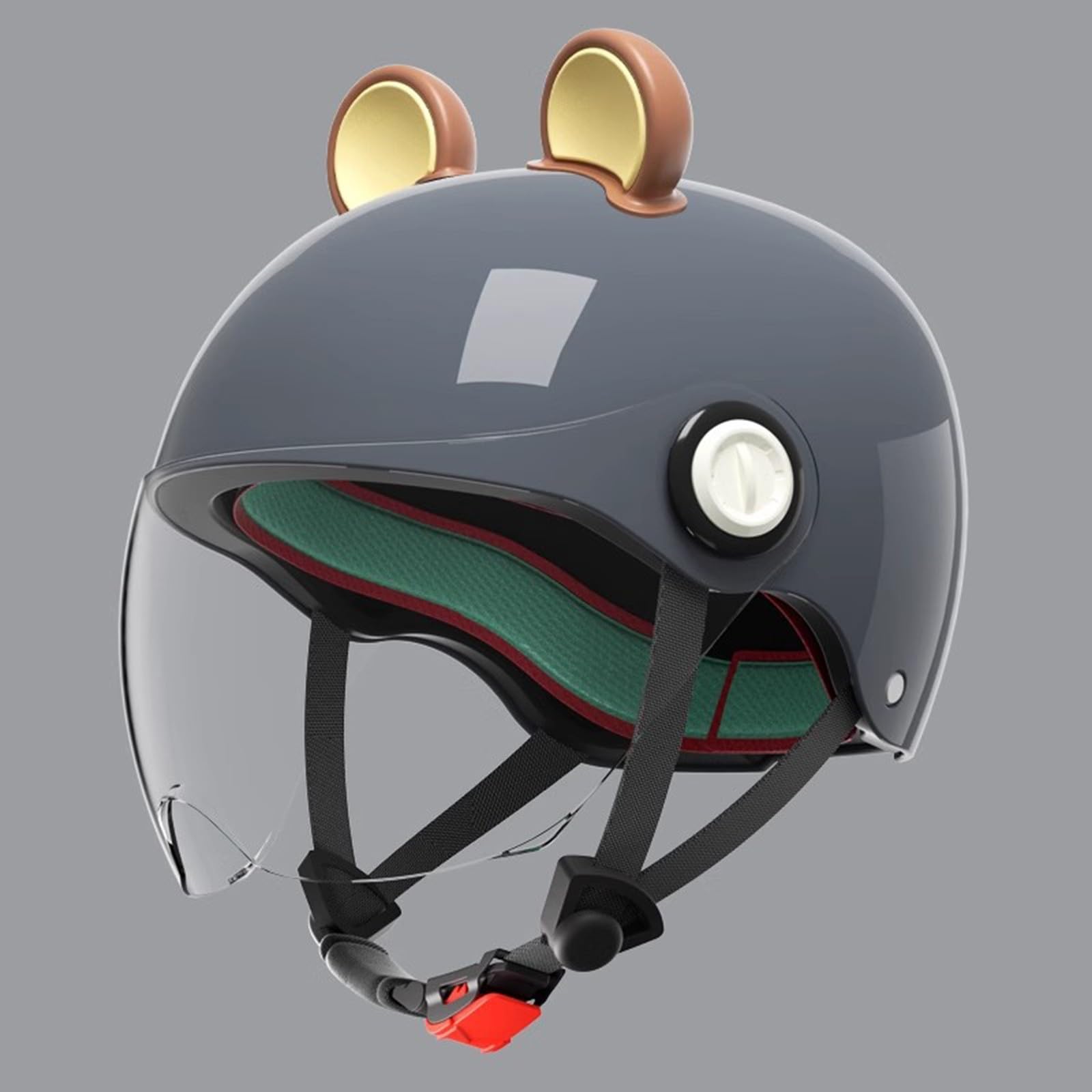 QJWMatic Retro-Motorradhelm für Jugendliche und Kinder, 3/4-Jethelm, Halbhelm für Elektroroller, Straßenhelm für Jungen und Mädchen, ATV, 3–16 Jahre alt F,48-55CM von QJWMatic