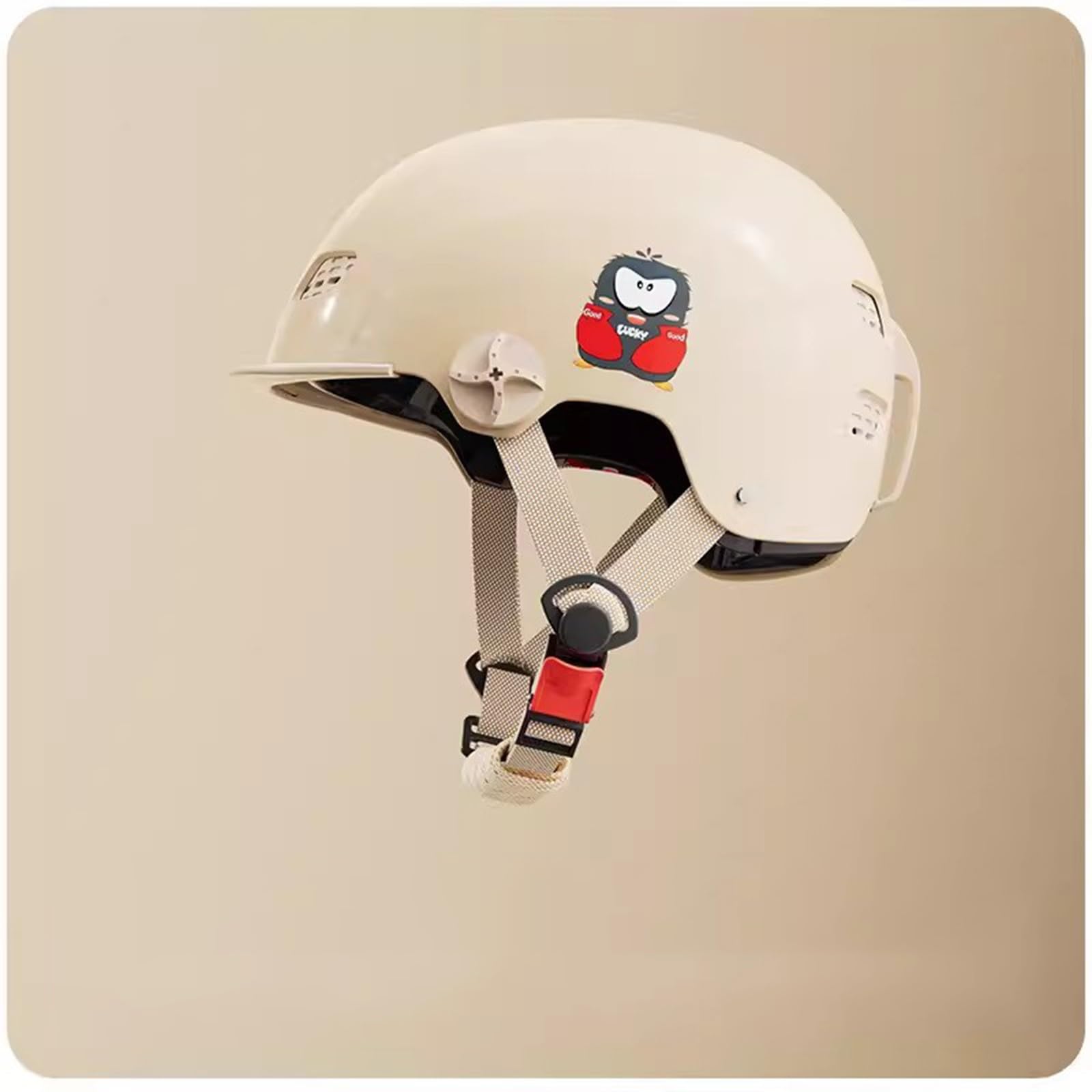 QJWMatic Retro-Motorradhelm für Kinder, offener Helm, süßer Moped-Halbhelm, für Jungen und Mädchen modischer Vintage-Helm für ATV Roller Straße Elektro 3–16 Jahre alt E,52-58CM von QJWMatic