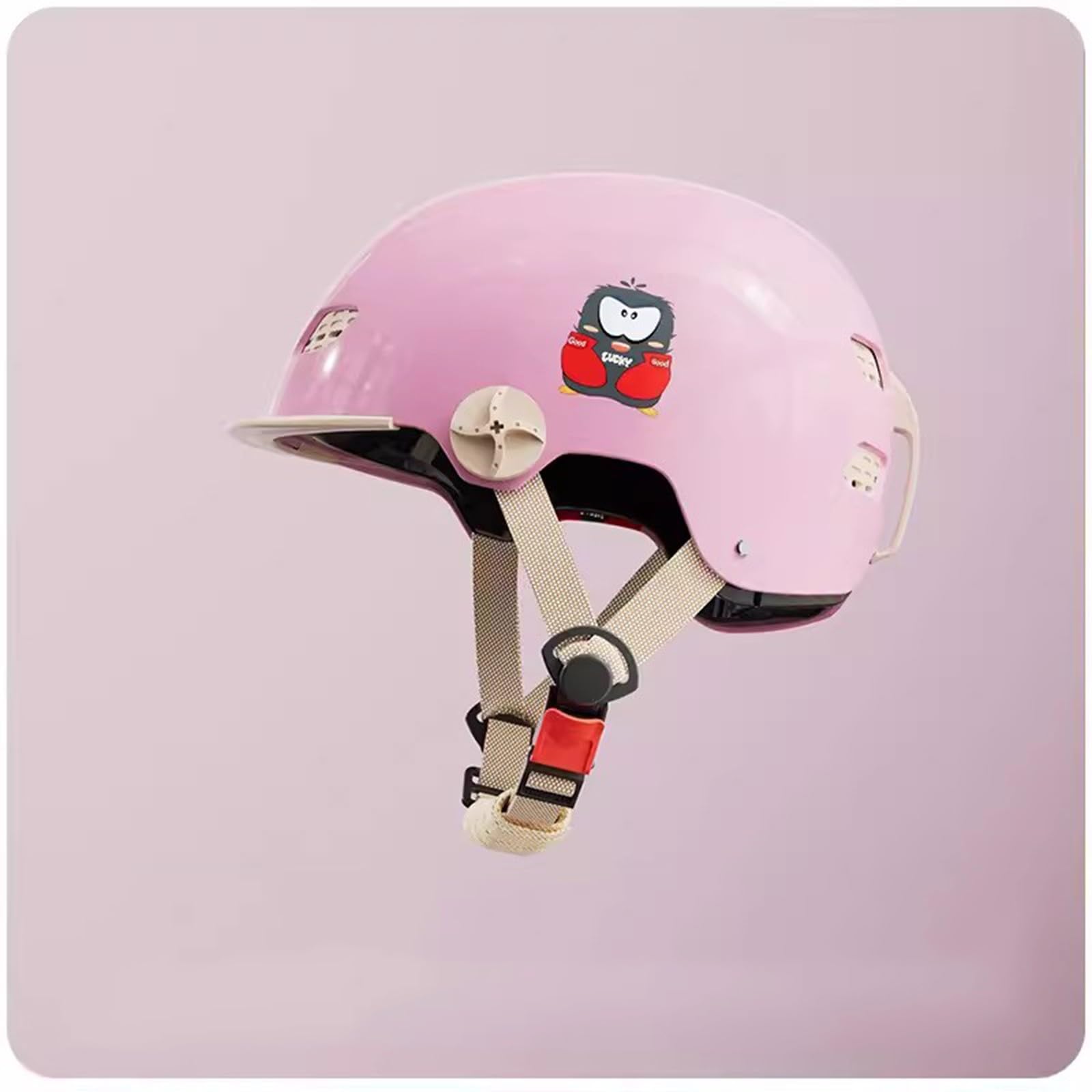 QJWMatic Retro-Motorradhelm für Kinder, offener Helm, süßer Moped-Halbhelm, für Jungen und Mädchen modischer Vintage-Helm für ATV Roller Straße Elektro 3–16 Jahre alt H,52-58CM von QJWMatic