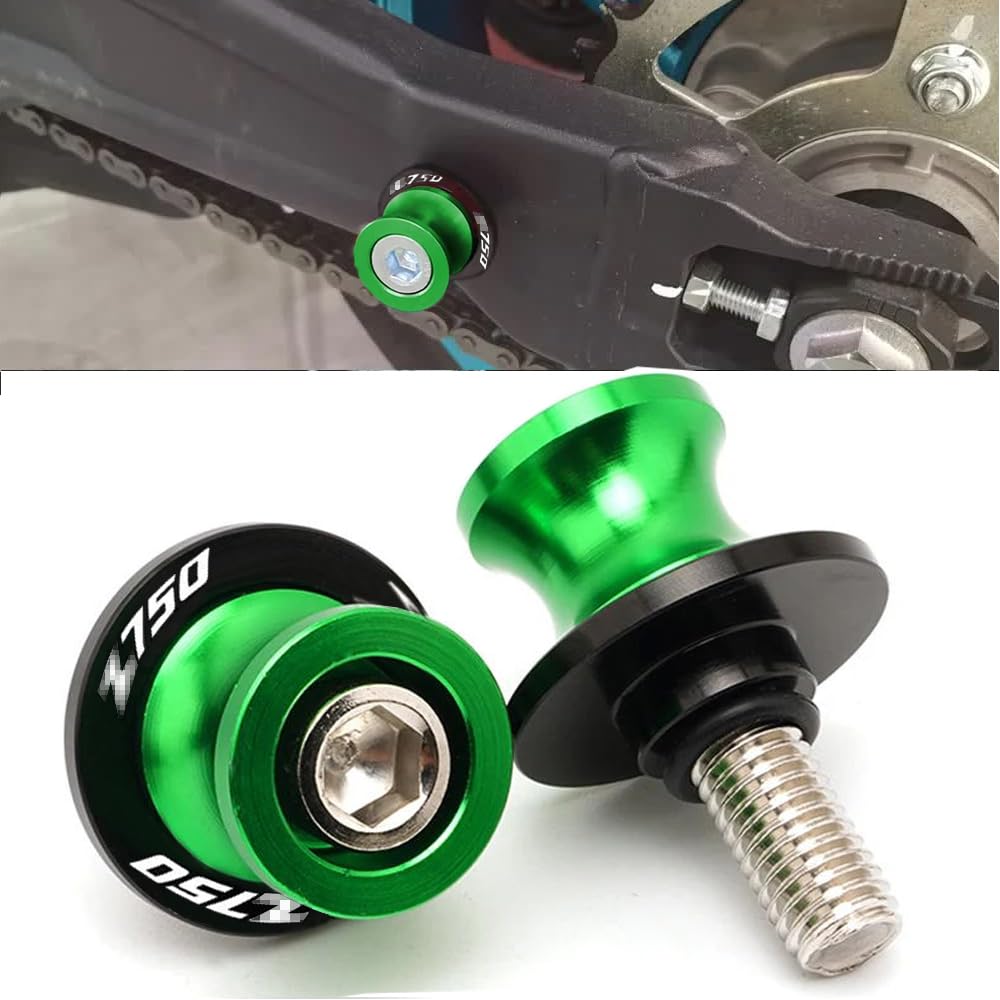 2pcs Bobbins M10*1,25 Montageständer Racingadapter 10mm Ständeraufnahme für Z750 2005-2022 Z750S 2005-2013 Z750R 2011-2013 (Grün) von QJY-Motor Part-Store