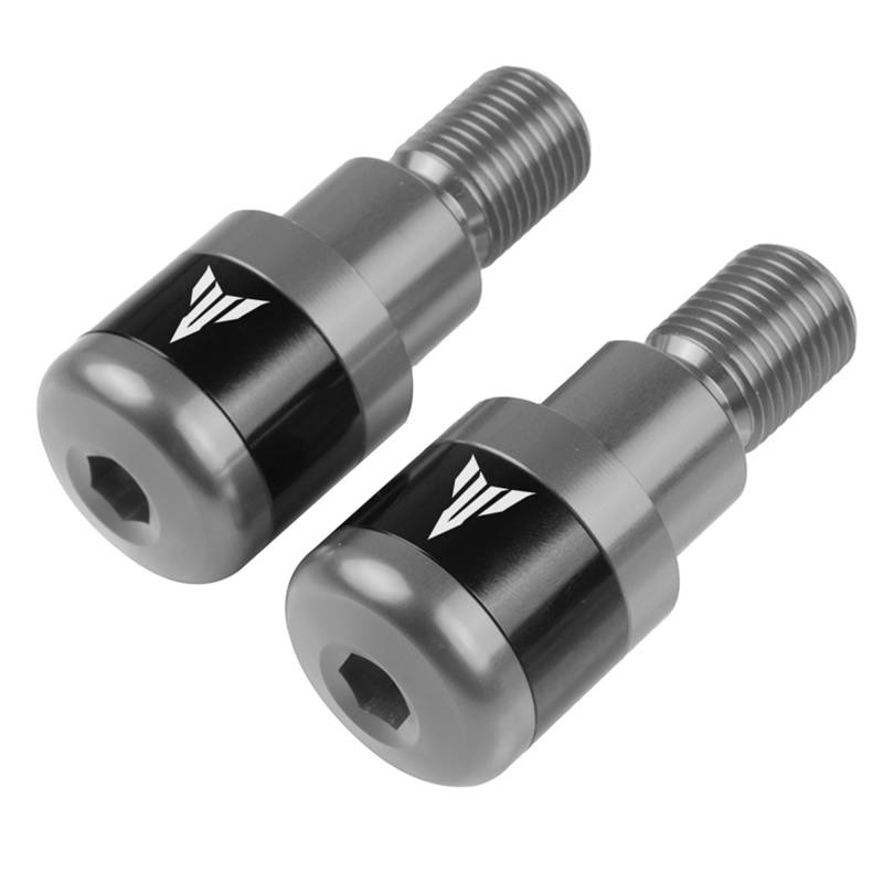 22mm 7/8'' Universal Motorrad Lenkerenden - 2Pcs CNC Aluminium Lenkergewicht Balance Stecker, Anti Vibration, Für MT07 MT09 MT10 MT-10 SP MT125 - Grau von QJY-Motor Part-Store