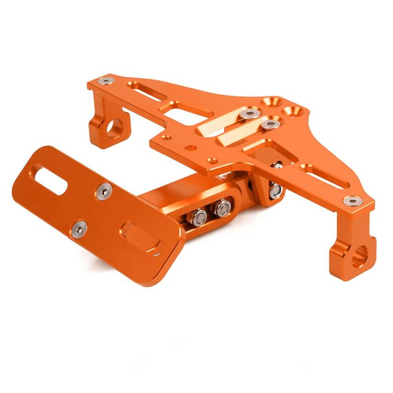 Universal Motorrad Lizenz Kennzeichenhalter Einstellbar für Duke 690 SMC 1290 RC390 RC200 1050 1090 1190 Adventure GT 990 - Orange von QJY-Motor Part-Store