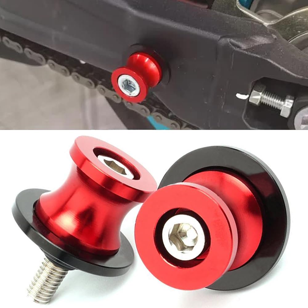 2pcs Montageständer Racingadapter M8*1,5 Bobbins CNC Ständeraufnahme Für Suzuki V-STROM 650 1000 1050 Burgman 125 250 400 650 Ninja 400 Z800 Z1000 -Rot von QJY-Motor Part-Store