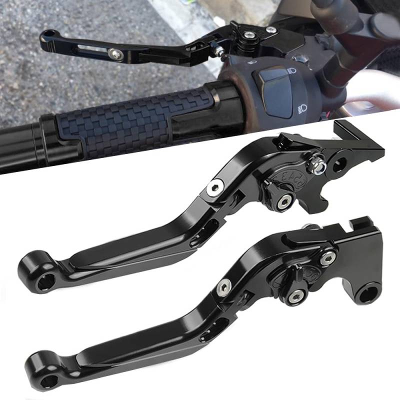 Z750 Motorrad CNC Bremshebel und Kupplungshebel Set Einstellbare für Z750 Z 750 2007-2013 Z800 Z 800 E 2013-2017 - Schwarz von QJY-Motor Part-Store