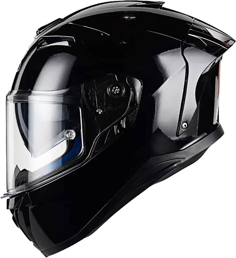 Integralhelm Motorradhelm mit Sonnenblende ECE/DOT Zertifizierung Rollerhelm Damen & Herren Sport Motorrad-Helm Racing Moto-Cross Helm H,L=55-58cm von QKBMFK