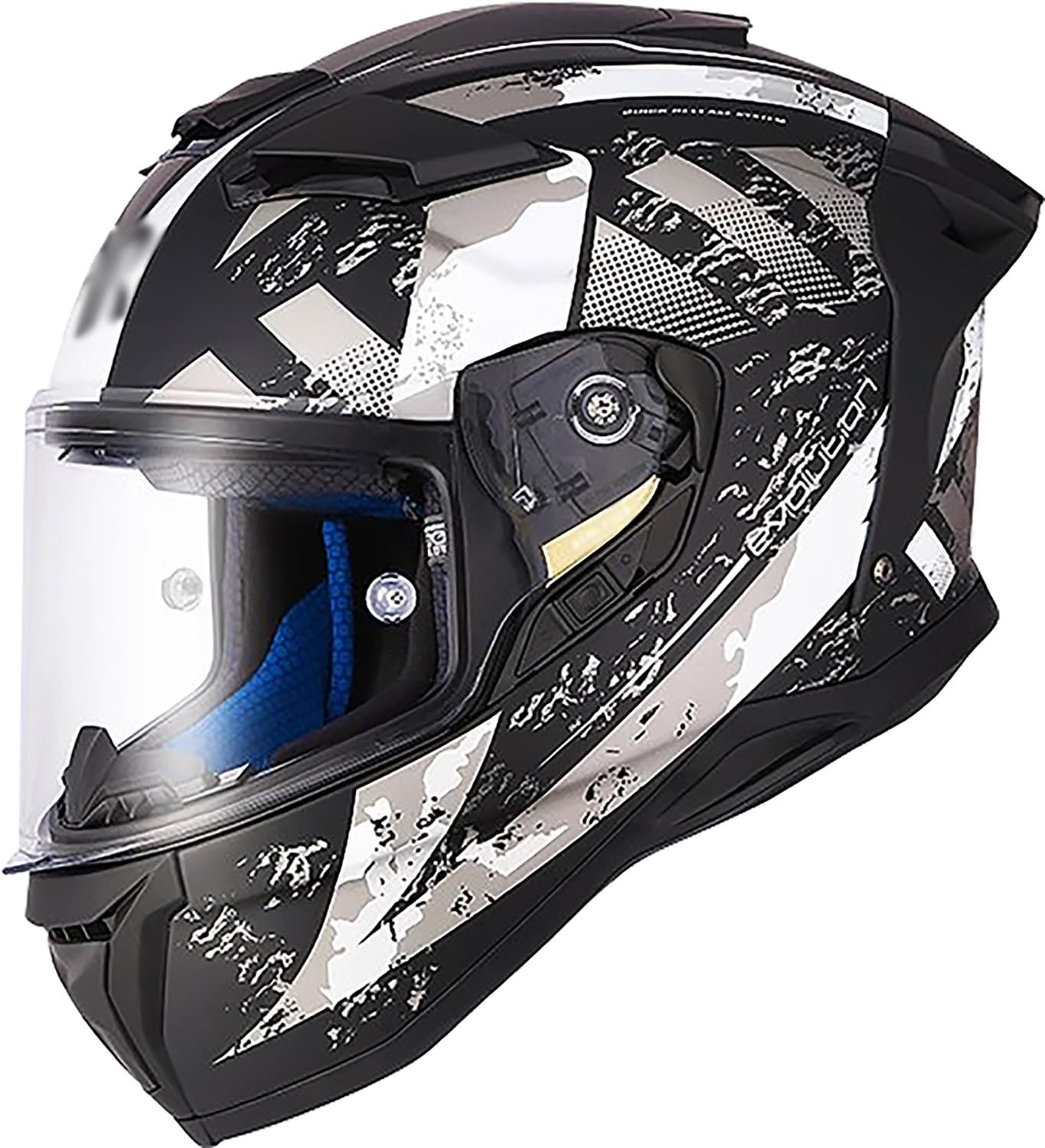 Integralhelm Motorradhelm mit Sonnenblende ECE/DOT Zertifizierung Rollerhelm Damen & Herren Sport Motorrad-Helm Racing Moto-Cross Helm O,L=55-58cm von QKBMFK