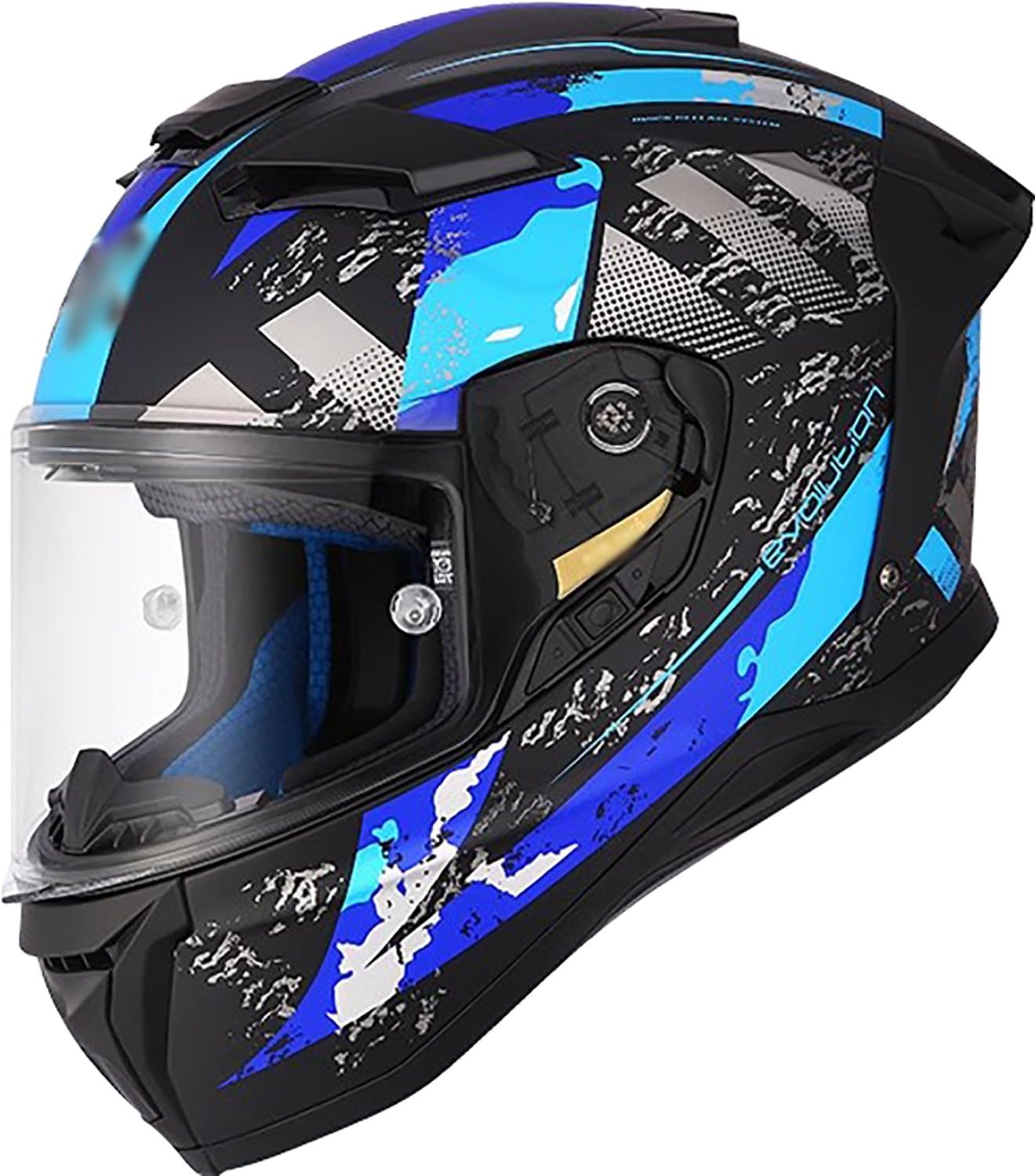 Integralhelm Motorradhelm mit Sonnenblende ECE/DOT Zertifizierung Rollerhelm Damen & Herren Sport Motorrad-Helm Racing Moto-Cross Helm P,L=55-58cm von QKBMFK