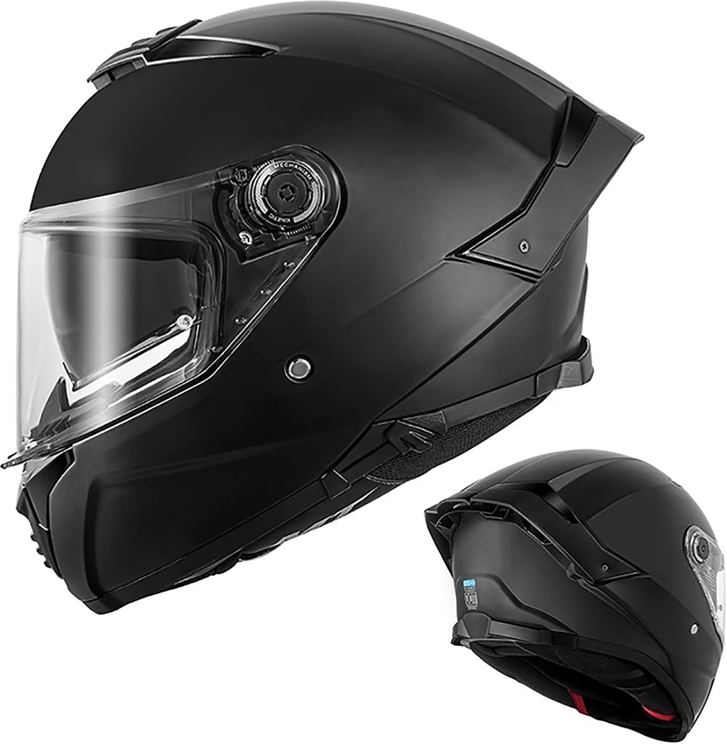 Integralhelm Motorradhelm mit Sonnenblende ECE.R22.06/DOT Zertifizierung Rollerhelm Damen & Herren Sport Motorrad-Helm Racing Moto-Cross Helm C,3XL=63-64CM von QKBMFK