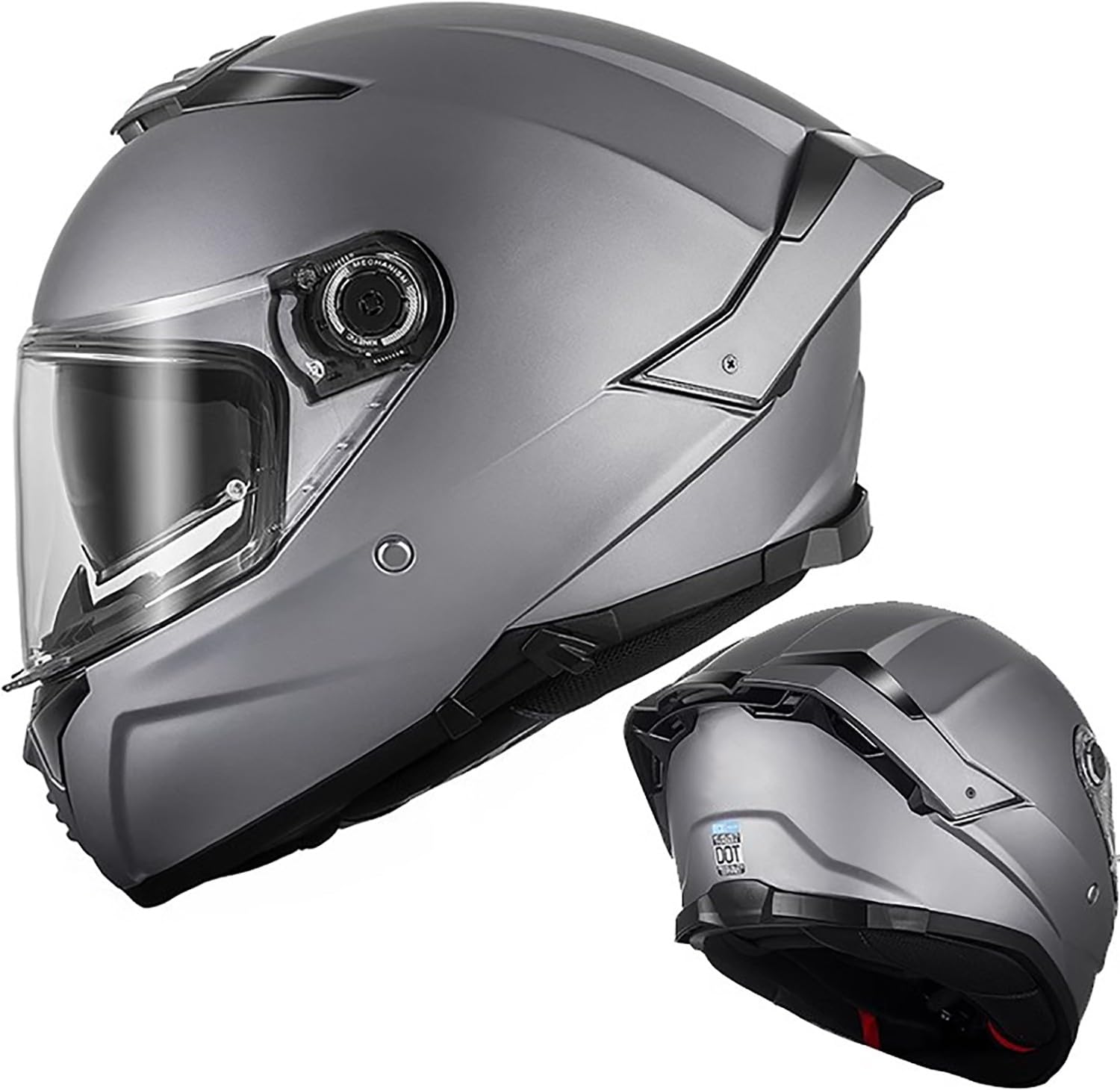 Integralhelm Motorradhelm mit Sonnenblende ECE.R22.06/DOT Zertifizierung Rollerhelm Damen & Herren Sport Motorrad-Helm Racing Moto-Cross Helm D,3XL=63-64CM von QKBMFK