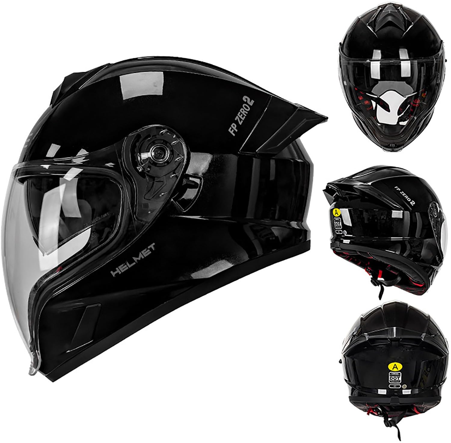 QKBMFK Integralhelm Motorrad Helm Vollvisierhelm Mopedhelm DOT/ECE-Zulassung Mopedhelm Rollerhelm Full-Face Helme für Damen & Herren Sport-Motorrad-Helm D,L=57-58CM von QKBMFK