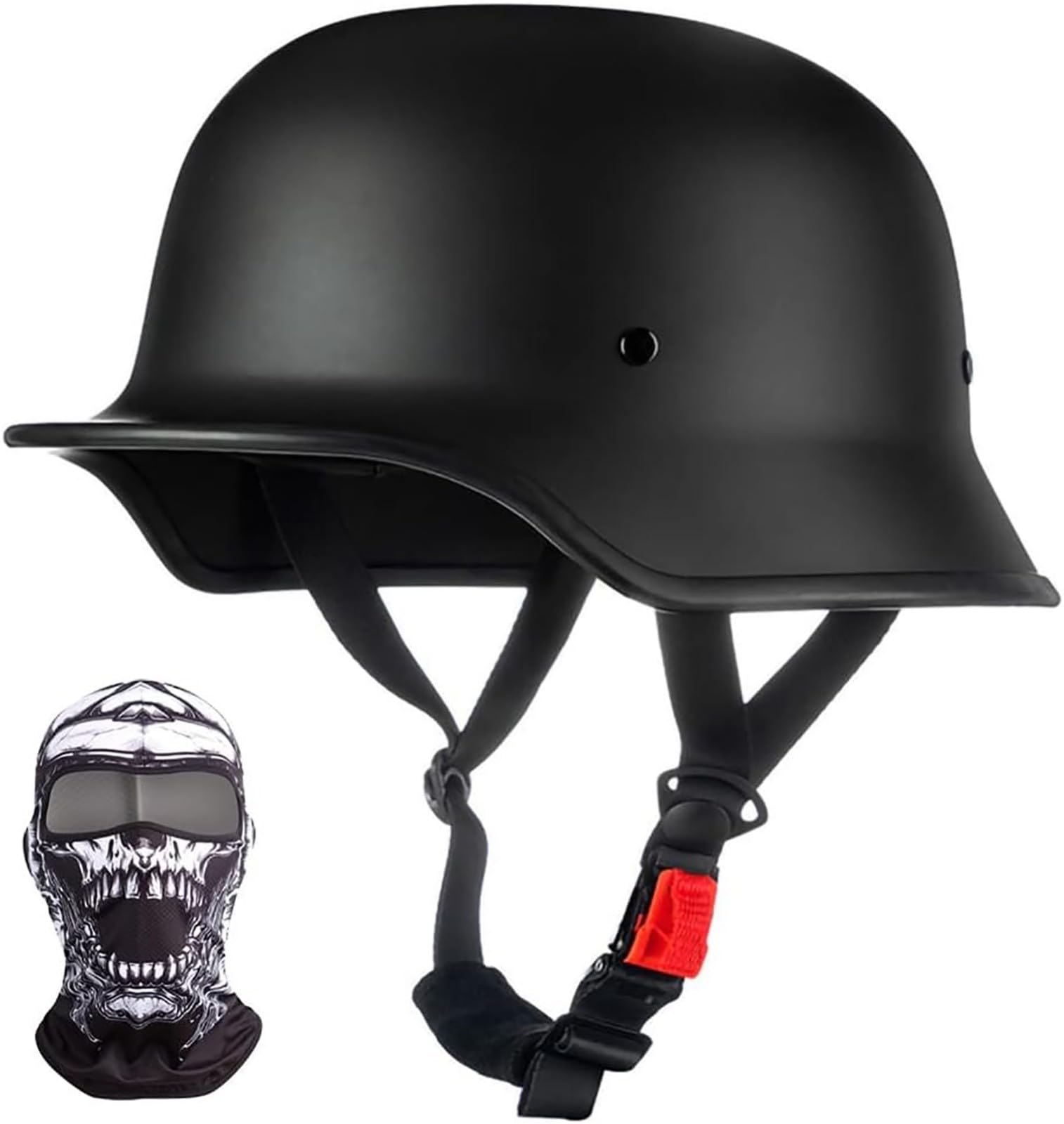 Retro Deutscher Stil Motorrad Halbhelm Retro Halbschalenhelm mit DOT/ECE Genehmigt Vintage Offenem Helm Jet-Helm Für Männer Und Frauen Fahrrad Cruiser Chopper Moped Roller B,L=58-60CM von QKBMFK