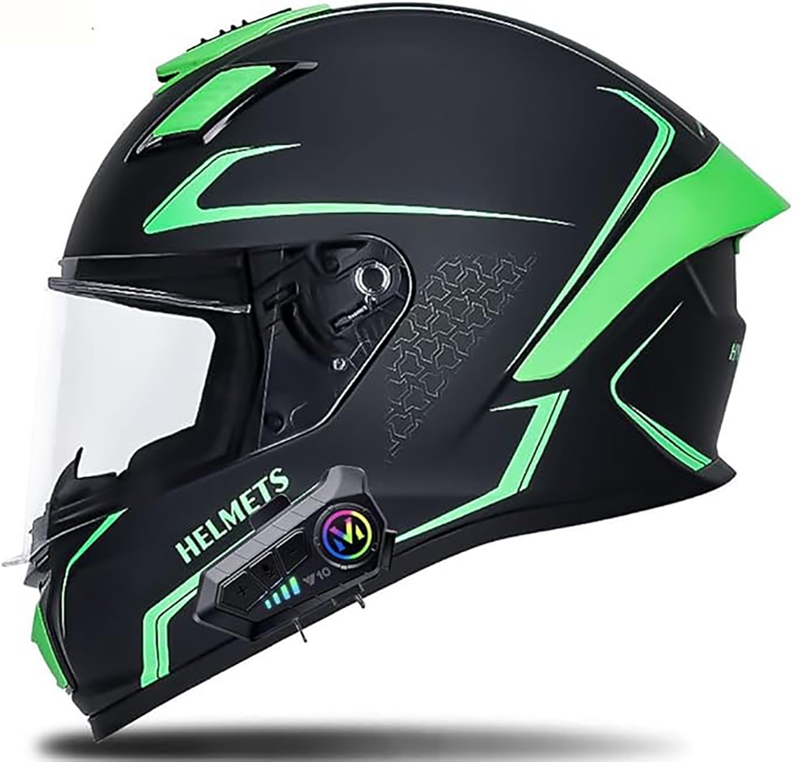 Motorradhelm Für Herren Klapphelm Mit Bluetooth, Helm Motorrad Mit ECE Zertifizierung Integralhelm Mit Doppelvisier Eingebautem Mikrofon Modulare Helm Für Motorradhelm Herren Damen A2,M/{53~54cm} von QKDWQZ