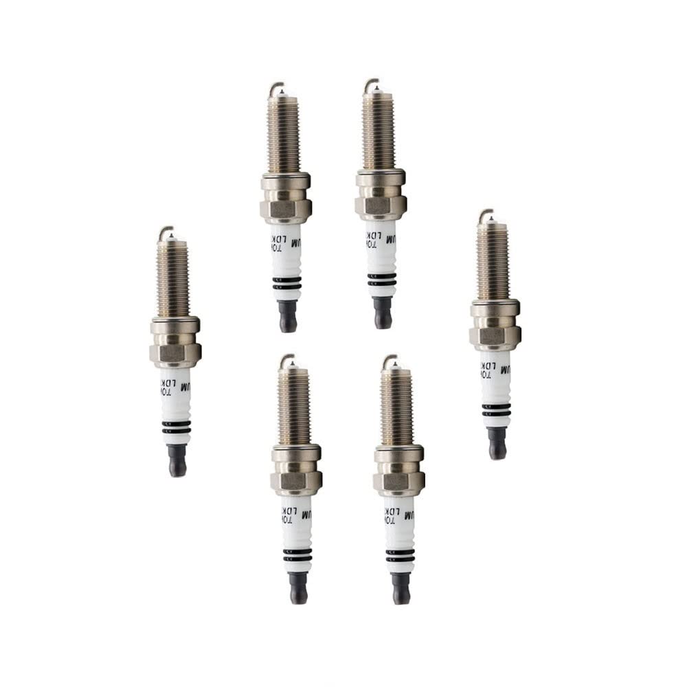 Autoteile Iridium PLATINUM Zündkerze LDK7RTIP für Zündkerze PLKR7A für YR6NI302S OE229 (6 Stück mit Box) von QKFTCSDW