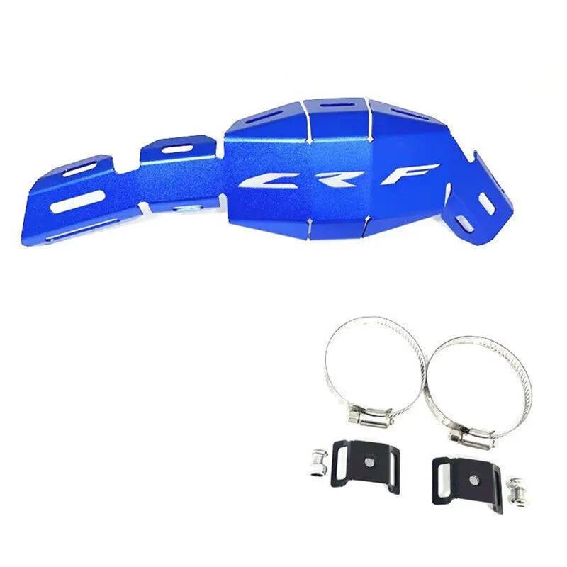 Motorrad-Auspuff-Hitzeschild Für HON&DA CRF300L CRF 300 L 2019-2022 2021 Motorrad Zubehör Power Shield Auspuffrohr Wärme Abdeckung Schutz Protector (Color : Blue) von QLASIC