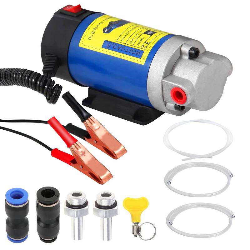 QLOUNI 12V 100W Ölabsaugpumpe Elektrisch Diesel Absaugpumpe 2-3L/min Ölwechselpumpe für Motorölwechsel Ölpumpe für Auto, Motorrad, Boot, LKW, Wohnmobil von QLOUNI