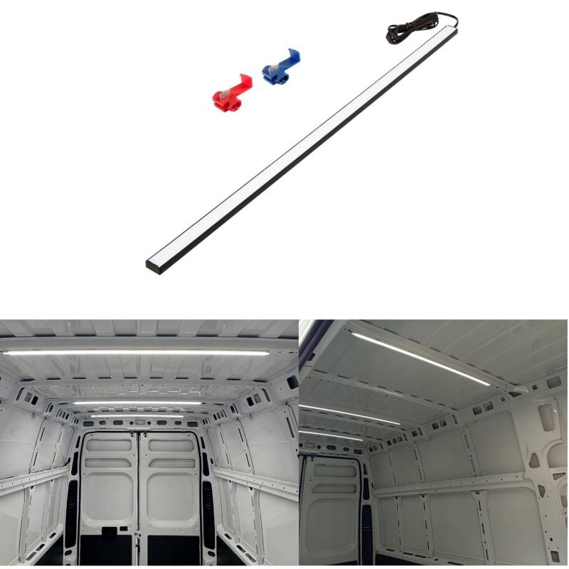 QLS LED Laderaumbeleuchtung Innenbeleuchtung Kofferraum 50 cm lang Licht schwarz frostig Auto Wohnmobil Van Bus Caravan Boat Wohnmobil Küche Zimmer von QLS