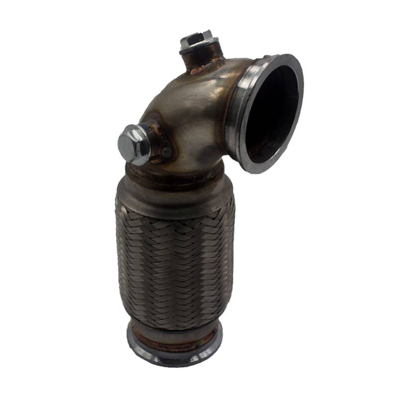 QMEMYUYCM 3 "Zoll-V-Band-Downpipe Niedrig-Profil 90 Grad w/Flex Balg-Rohr Edelstahl Turbolader von QMEMYUYCM