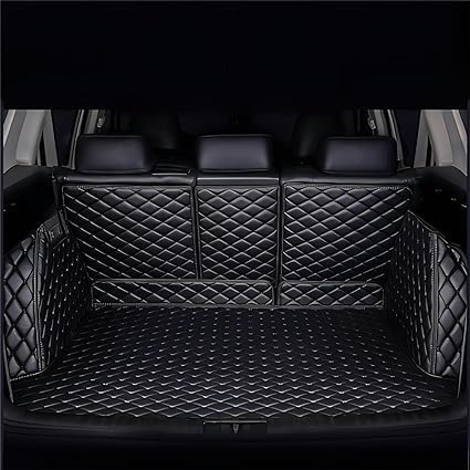 Auto Leder All-Inclusive-Kofferraummatte für Audi SQ5 2014-2017, Wasserdicht Kratzfest Vollabdeckung Kofferraumschutz AutozubehöR,Black von QMJSM