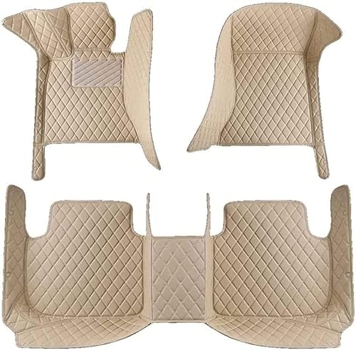 Nach Maß Auto Fußmatten für Land Rover Discovery Sport 2015 2016 2017 2018, Allwetter Leder Fussmatten Set, wasserdichte Automatten, Anti-Rutsch Auto-Fußmatten,A/Beige von QMJSM