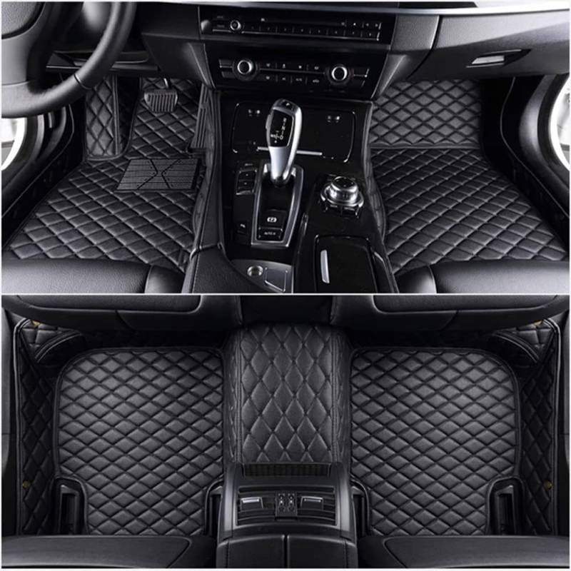 Nach Maß Auto Fußmatten für Land Rover Range Rover Sport 2010-2013, Allwetter Leder Fussmatten Set, wasserdichte Automatten, Anti-Rutsch Auto-Fußmatten,B/Black von QMJSM