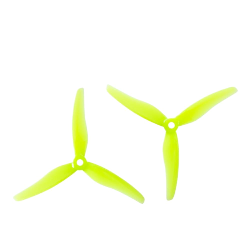 4 PCs 51433 5 Zoll Tri-Propeller CW CCW kompatibel mit bürstenloser Motor Kompatibel mit FPV-Rennsport-Drohne(Fluorescent yellow) von QMLQRGKF