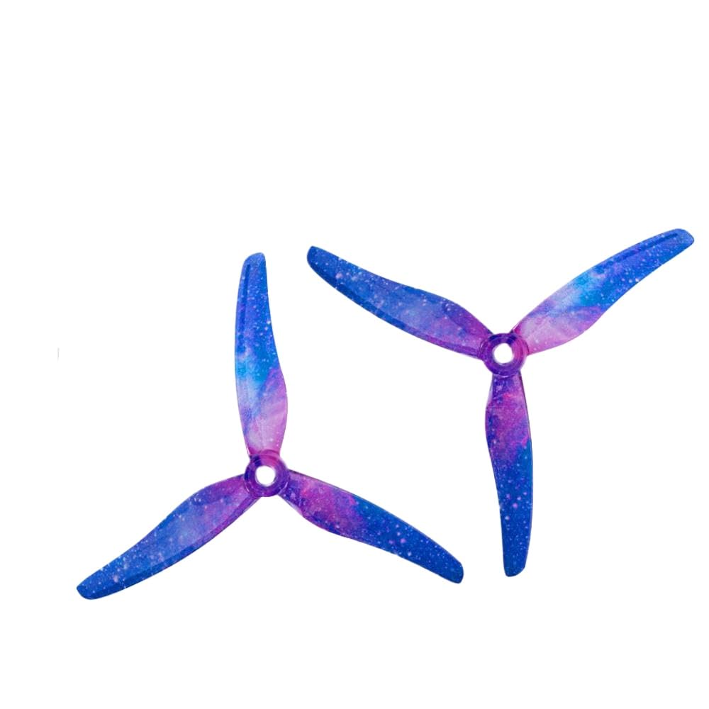 4 PCs 51433 5 Zoll Tri-Propeller CW CCW kompatibel mit bürstenloser Motor Kompatibel mit FPV-Rennsport-Drohne(Starry Sky) von QMLQRGKF