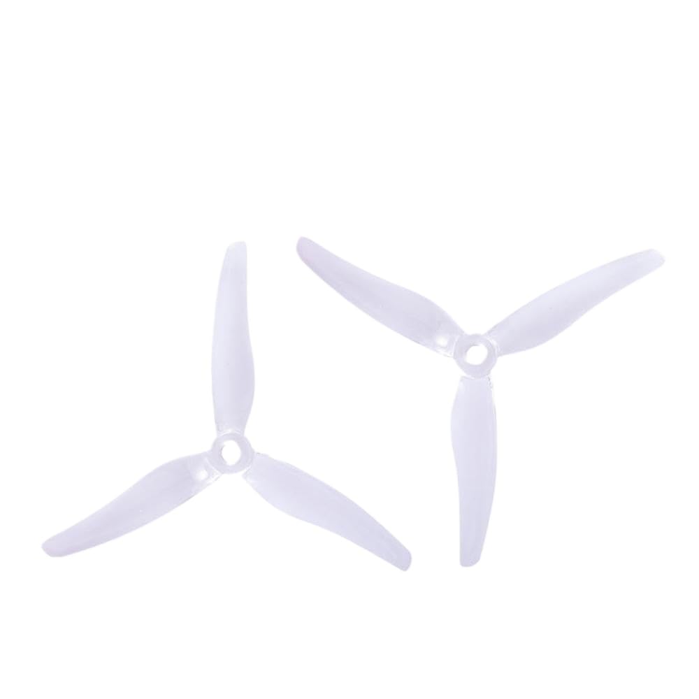 4 PCs 51433 5 Zoll Tri-Propeller CW CCW kompatibel mit bürstenloser Motor Kompatibel mit FPV-Rennsport-Drohne(Transparent) von QMLQRGKF