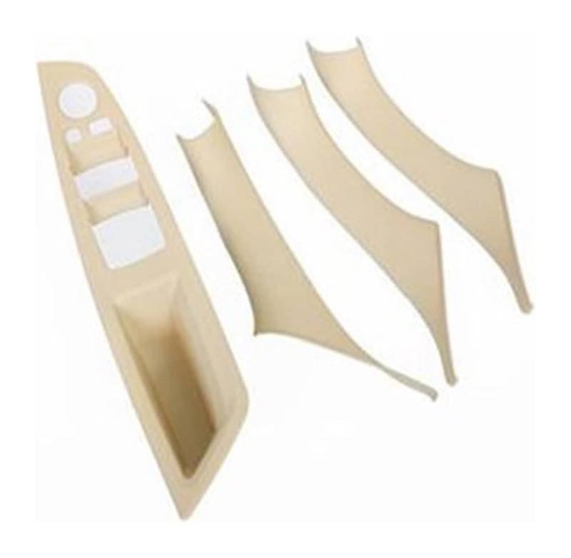 Fensterheberschalter Für 5er F10 F18 Auto-Innentürgriff Autofensterglas-Hebeknöpfe Innentürverkleidung Schutzabdeckung Aufkleber(Beige White) von QMTVFSRH