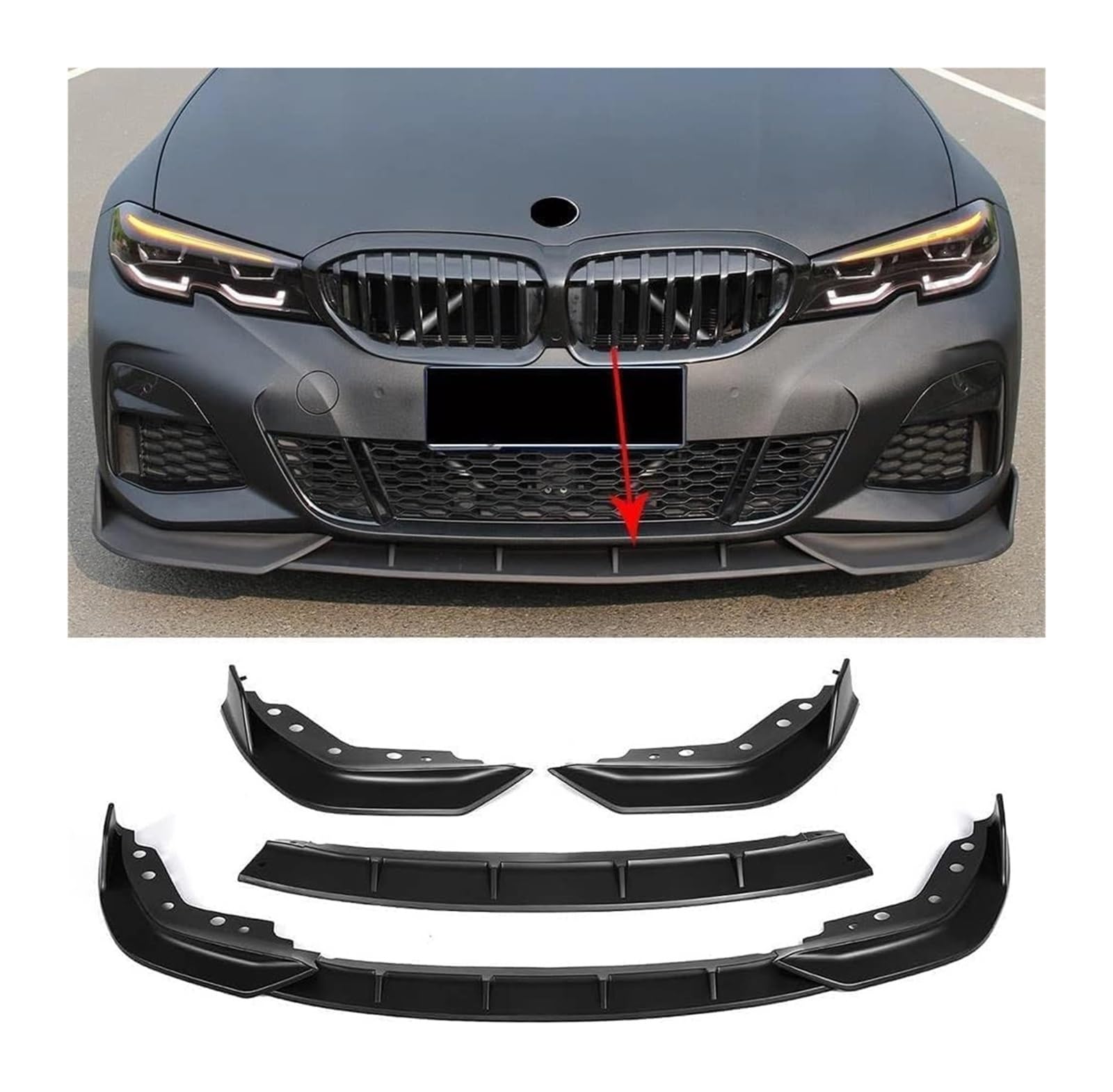 Frontspoiler Lippe Für B&MW 3Er G20 G28 2019-2021 Frontstoßstange Lippe Kinnspoiler Carbon Look Frontdiffusor Diffusor Mattschwarz(B) von QMTVFSRH