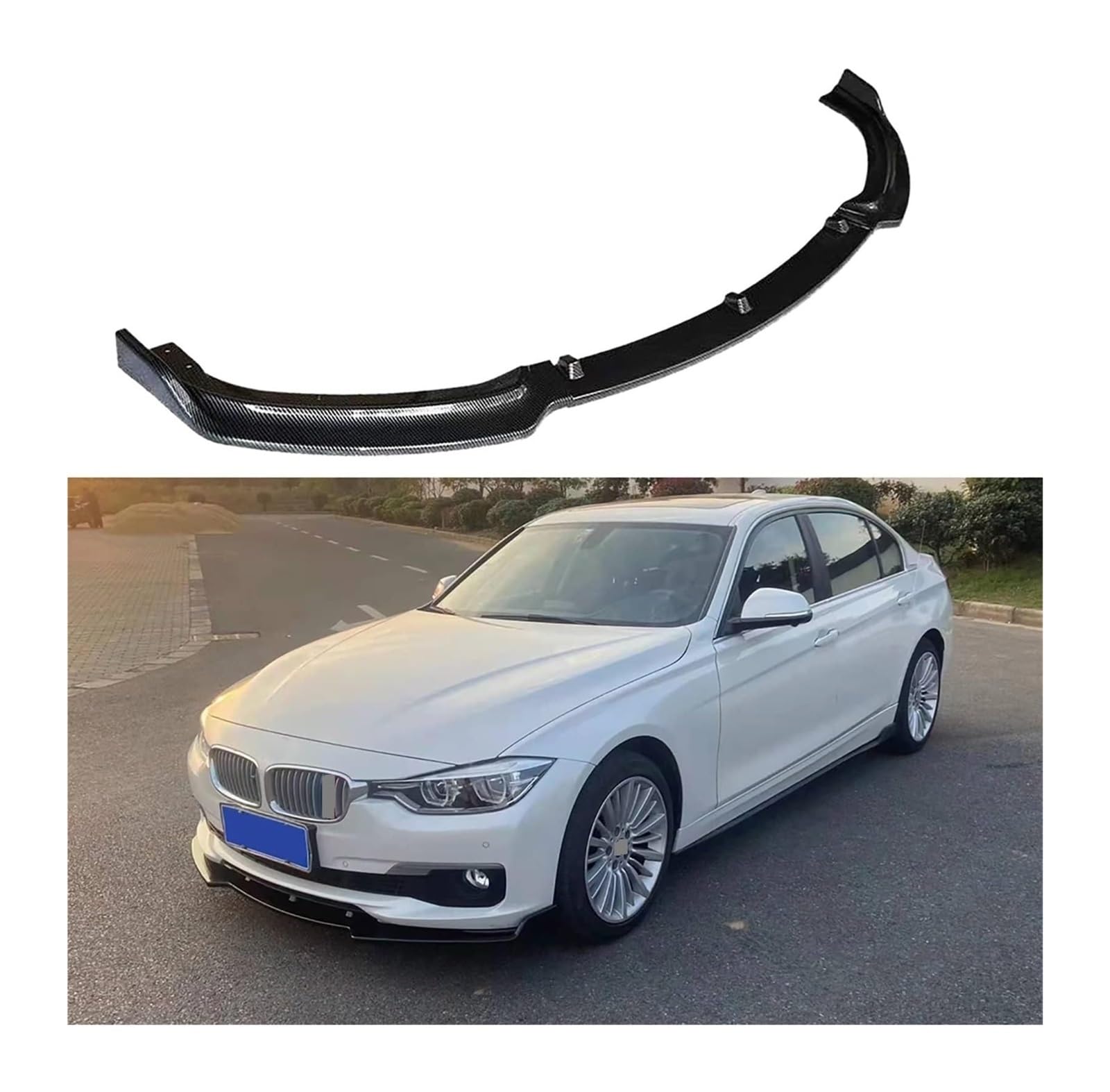 Frontspoiler Lippe Für B&MW 3er F30 F35 Standard 2012–2019 Frontstoßstangenlippe Kinnspoiler Kohlefaser-Look Frontdiffusor von QMTVFSRH