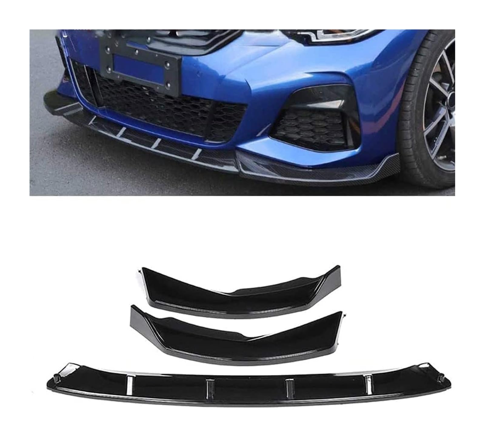 Frontspoiler Lippe Für B&MW 3er G20 2019 2020 Frontstoßstange Lip Chin Spoiler Carbon Look Frontdiffusor Diffusor Mattschwarz(Glossyblack) von QMTVFSRH