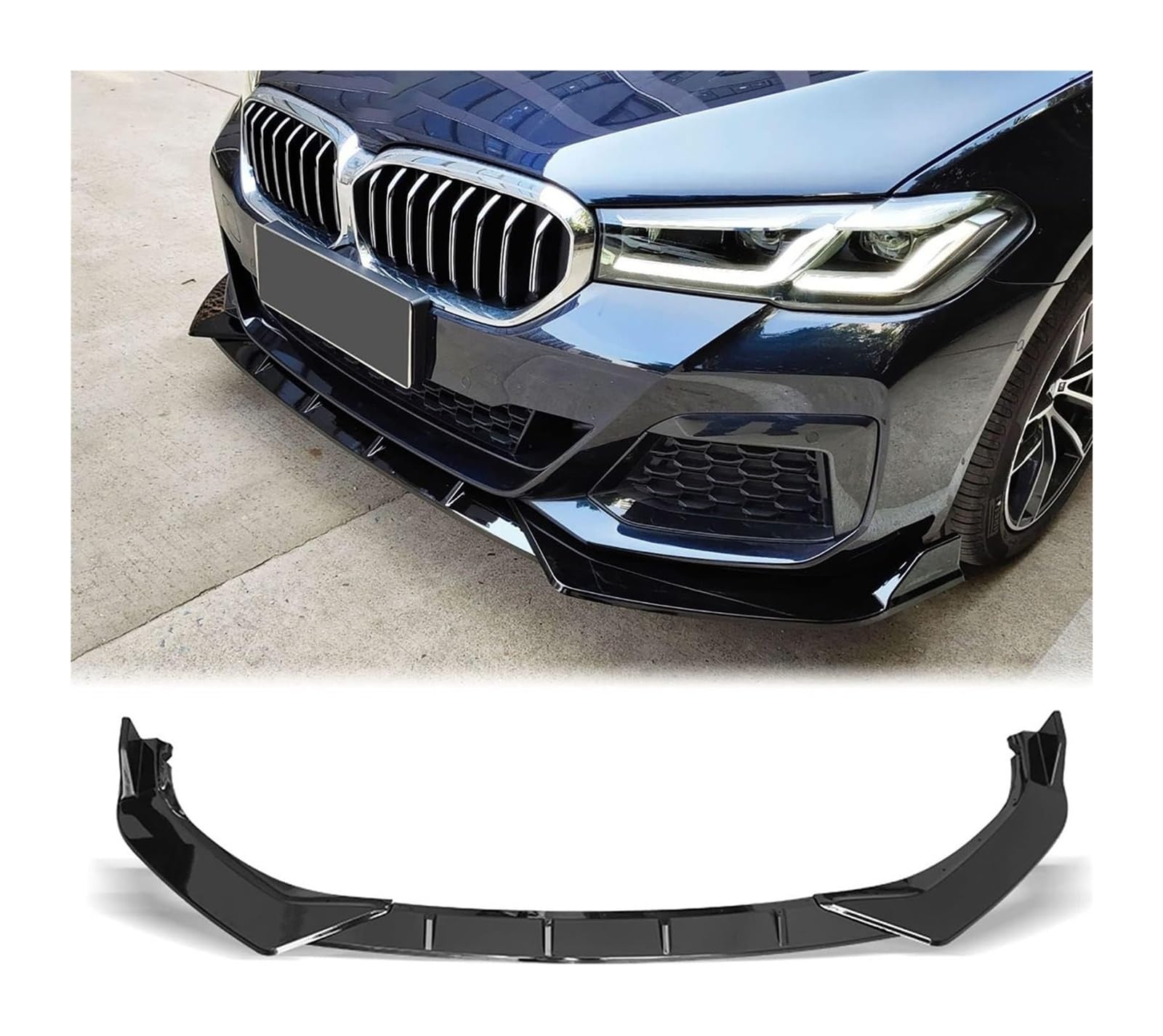 Frontspoiler Lippe Für B&MW 5er G30 G38 2021+ Frontstoßstange Lippe Kinnspoiler Carbon Look Frontdiffusor Diffusor Glänzend-Schwarz(Glossy-black) von QMTVFSRH