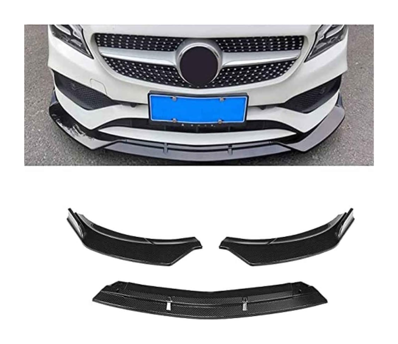 Frontspoiler Lippe Für B&enz CLA-Klasse W117 2016–2020 Frontstoßstangenlippe Kinnspoiler Kohlefaser-Look Frontdiffusor Diffusor Normal-C Mattschwarz(ACarbonFiber) von QMTVFSRH